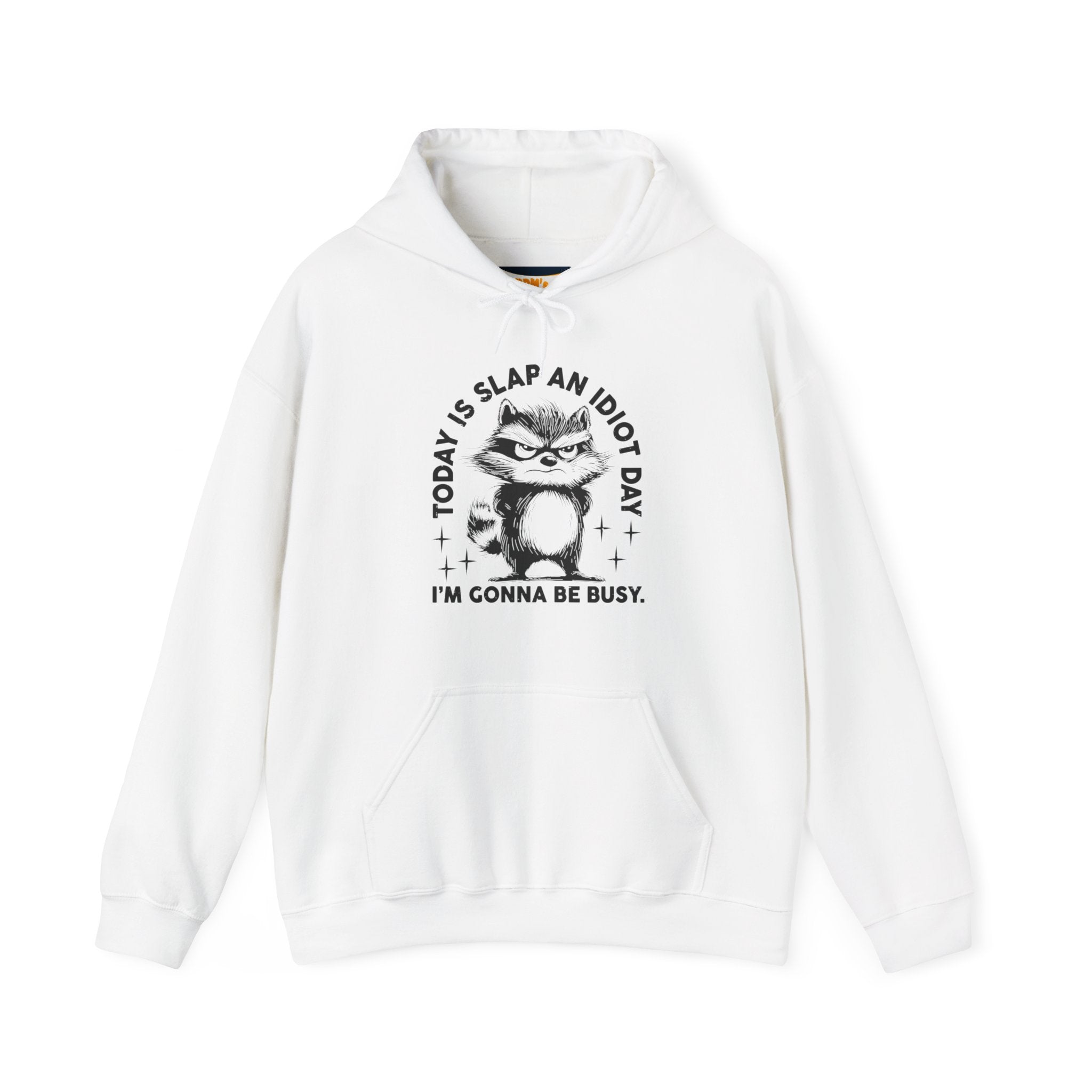Funny Cat Quote Hoodie - Today is Slap an Idiot Day, Gift for Cat Lovers, Humor Sweatshirt, Cozy Unisex Top, Unique Birthday Present