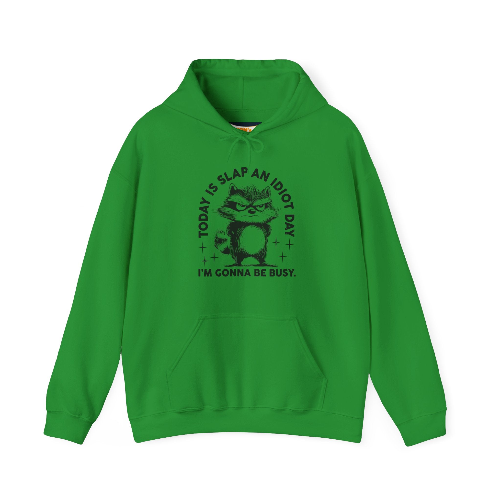 Funny Cat Quote Hoodie - Today is Slap an Idiot Day, Gift for Cat Lovers, Humor Sweatshirt, Cozy Unisex Top, Unique Birthday Present
