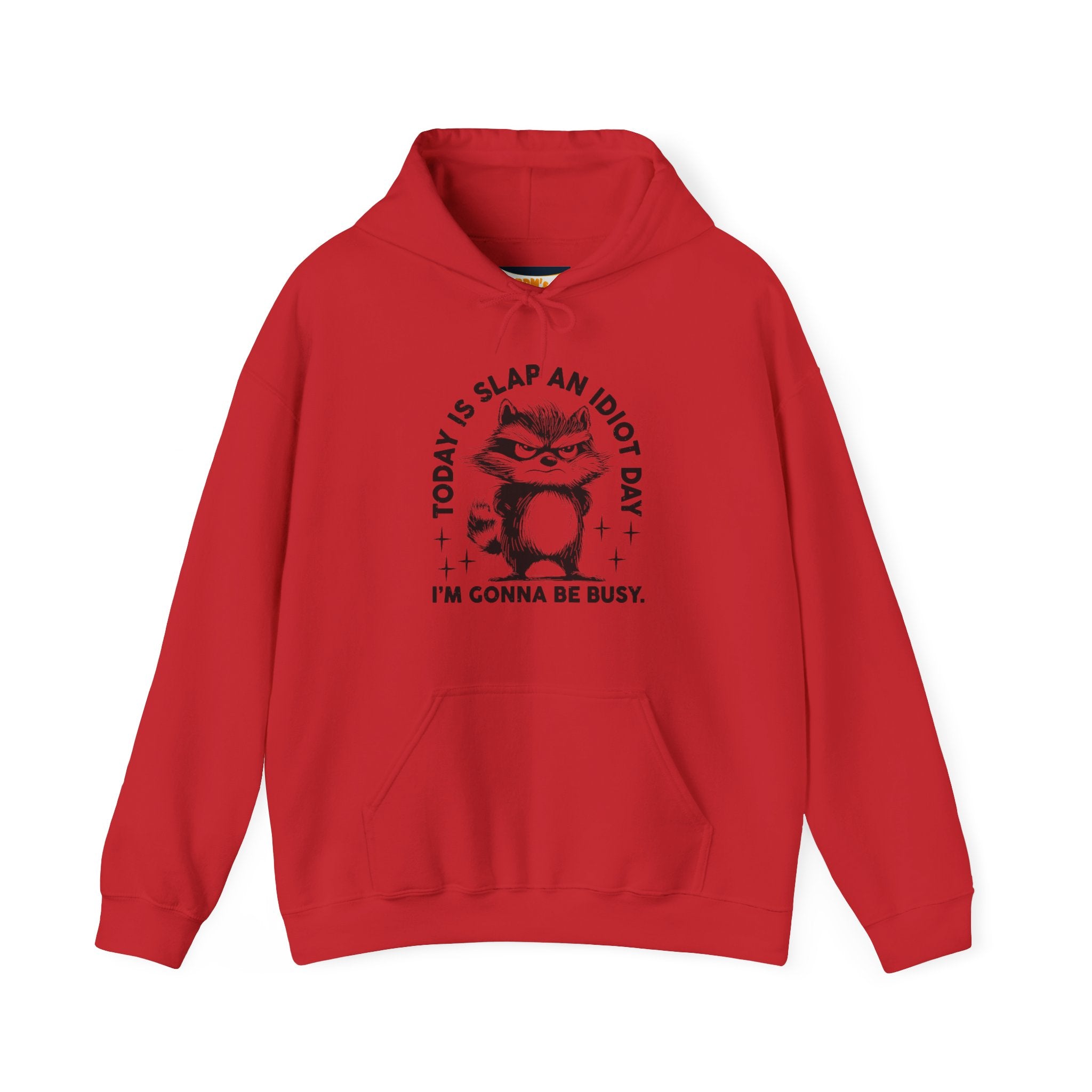 Funny Cat Quote Hoodie - Today is Slap an Idiot Day, Gift for Cat Lovers, Humor Sweatshirt, Cozy Unisex Top, Unique Birthday Present