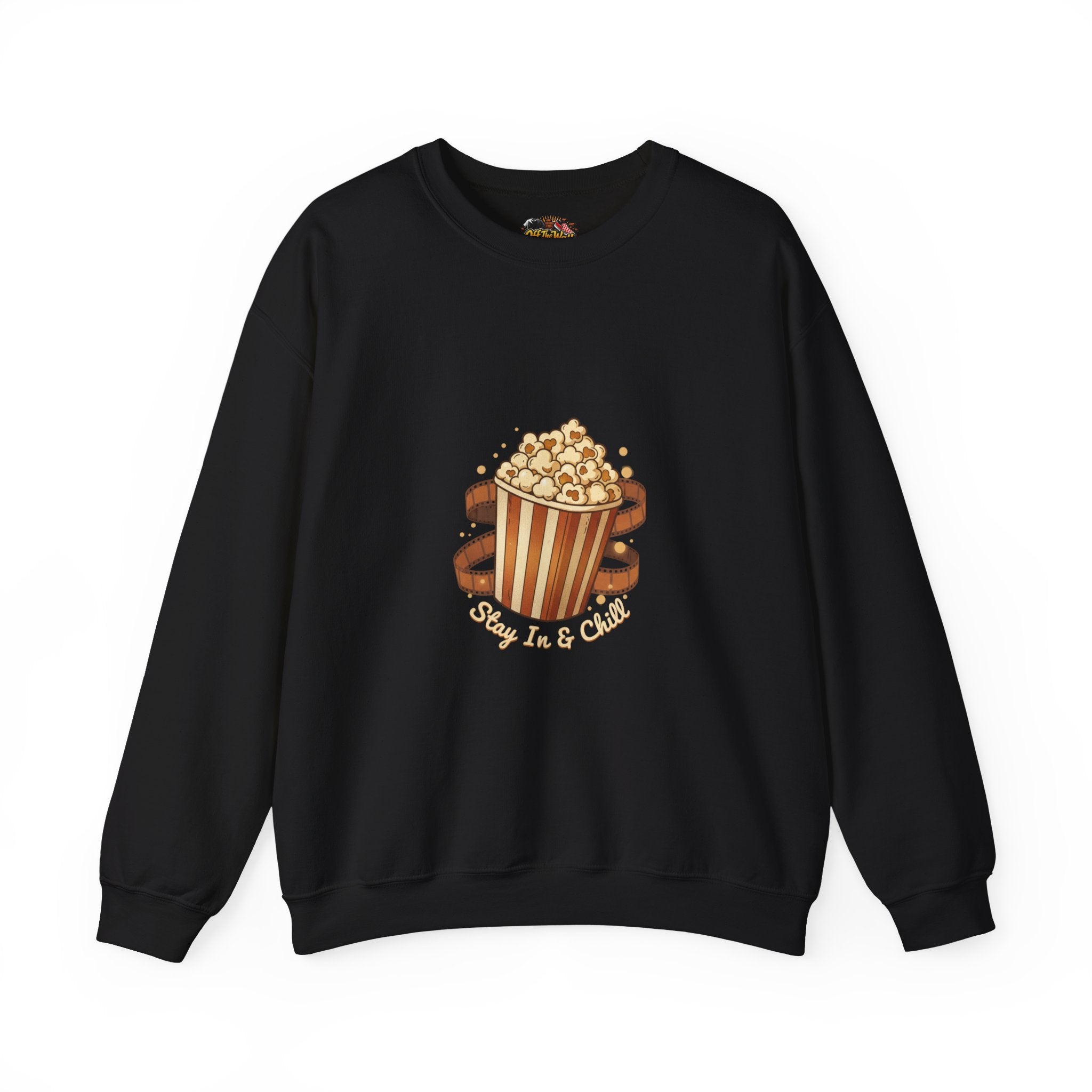 Popcorn & Film Reel Sweatshirt | cozy night art, hygge vibes