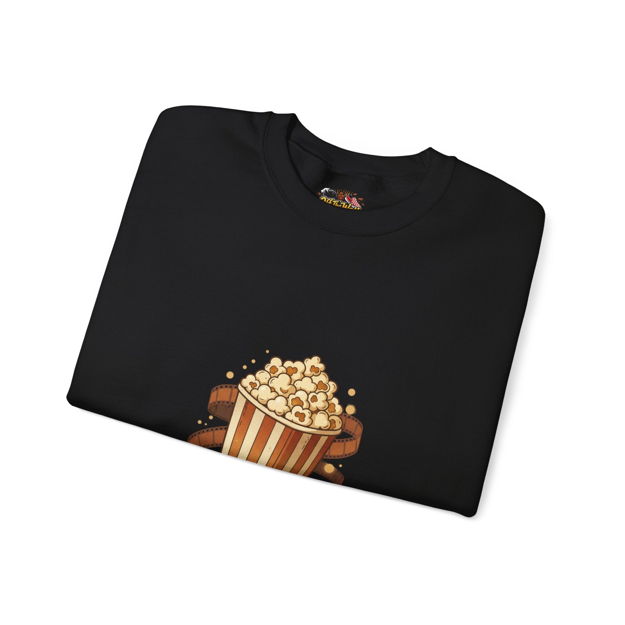 Popcorn & Film Reel Sweatshirt | cozy night art, hygge vibes