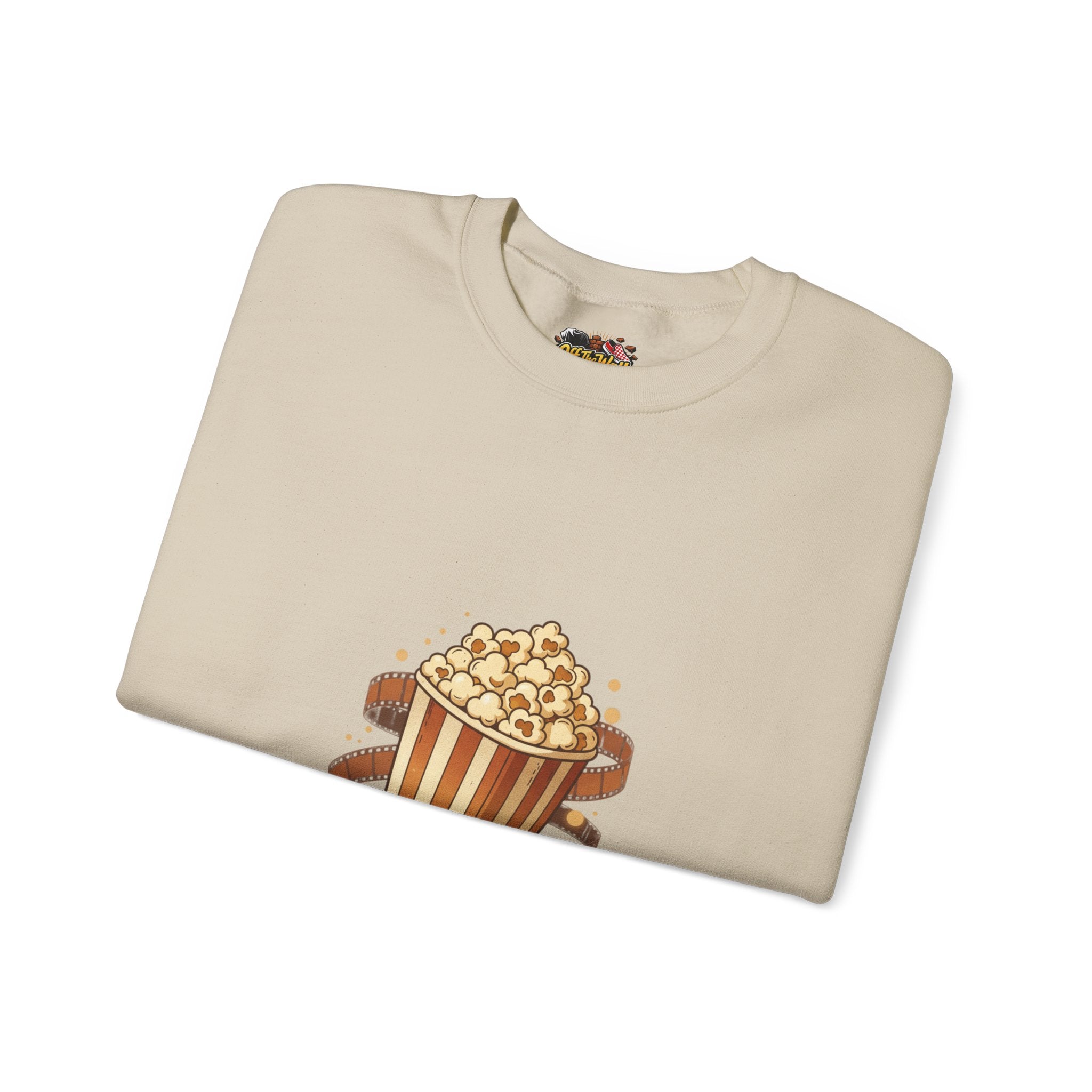 Popcorn & Film Reel Sweatshirt | cozy night art, hygge vibes