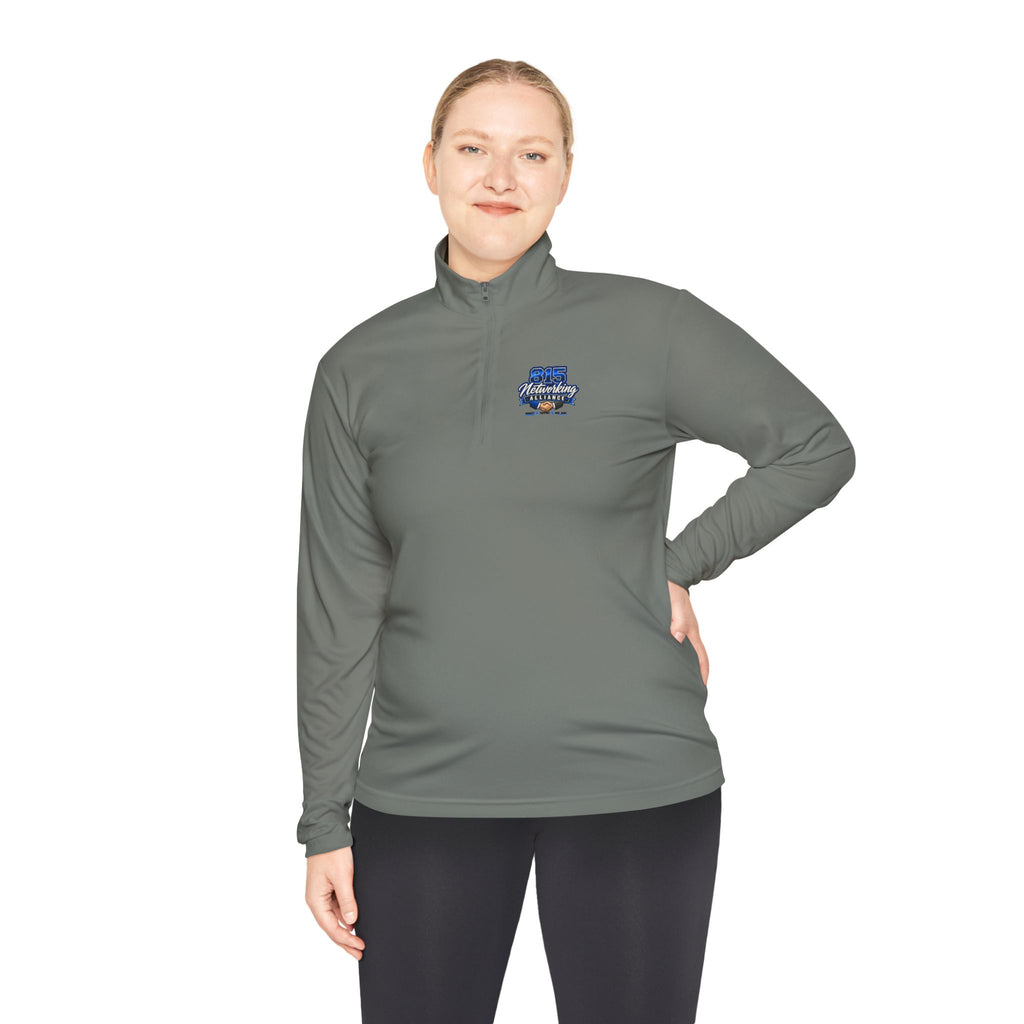 Quarter-Zip Pullover — Small Chest Logo, Nautical Coastal Graphic