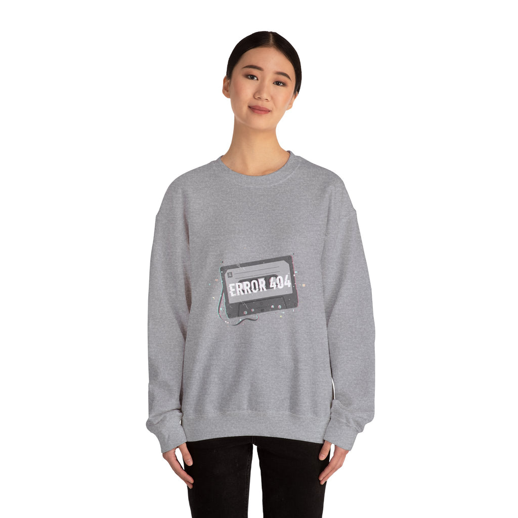 ERROR 404 Glitch Cassette Sweatshirt | analog error, retro tech nostalgic
