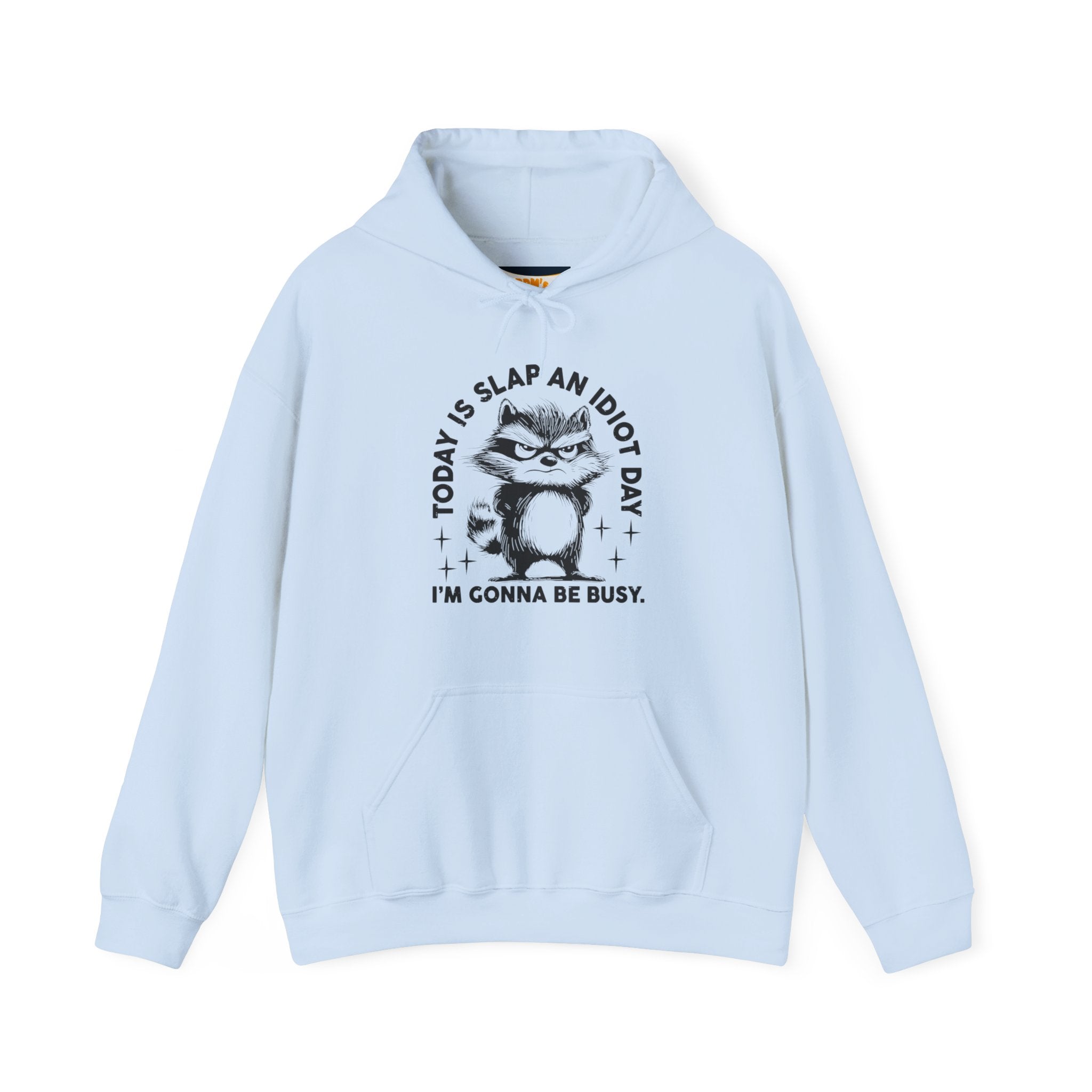 Funny Cat Quote Hoodie - Today is Slap an Idiot Day, Gift for Cat Lovers, Humor Sweatshirt, Cozy Unisex Top, Unique Birthday Present
