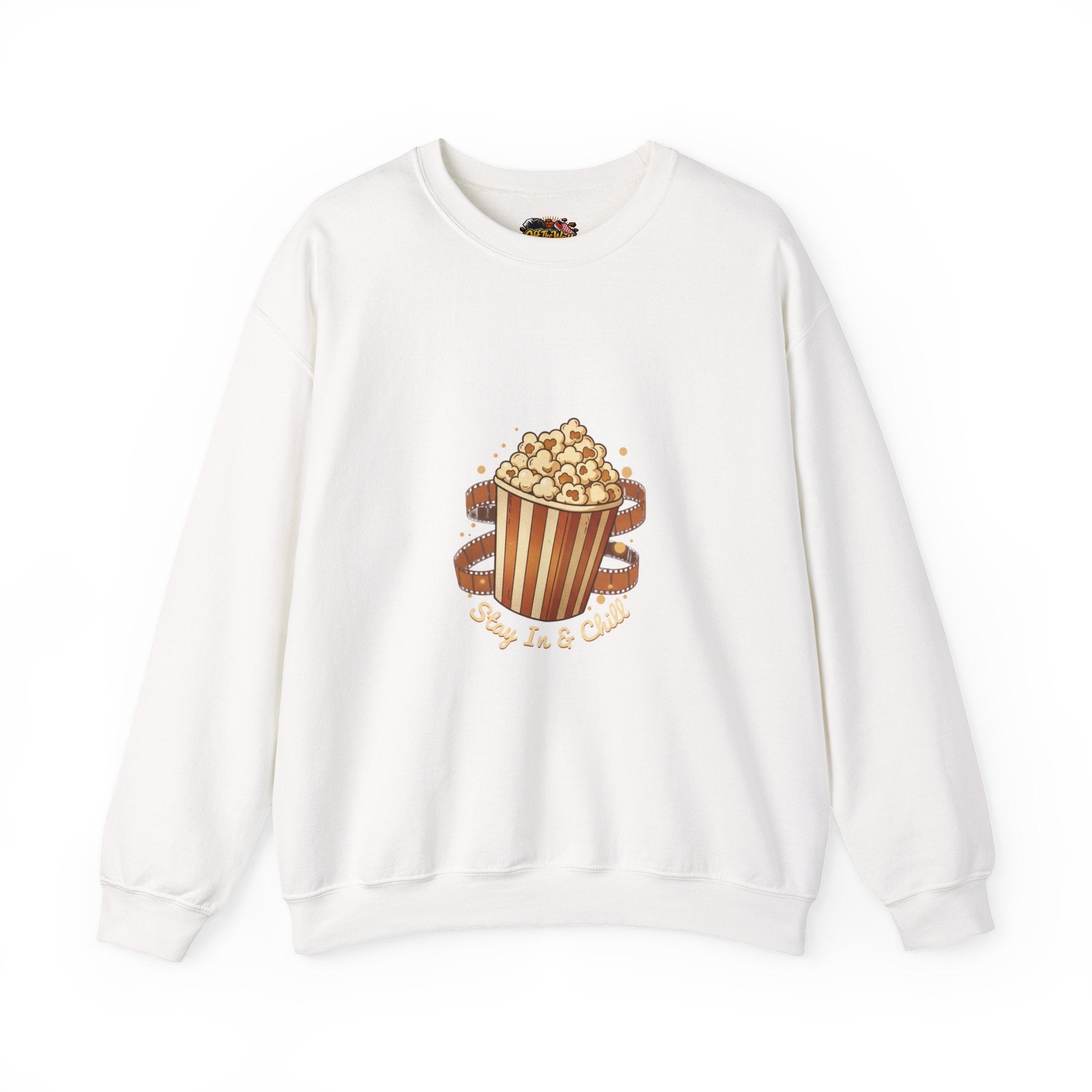 Popcorn & Film Reel Sweatshirt | cozy night art, hygge vibes