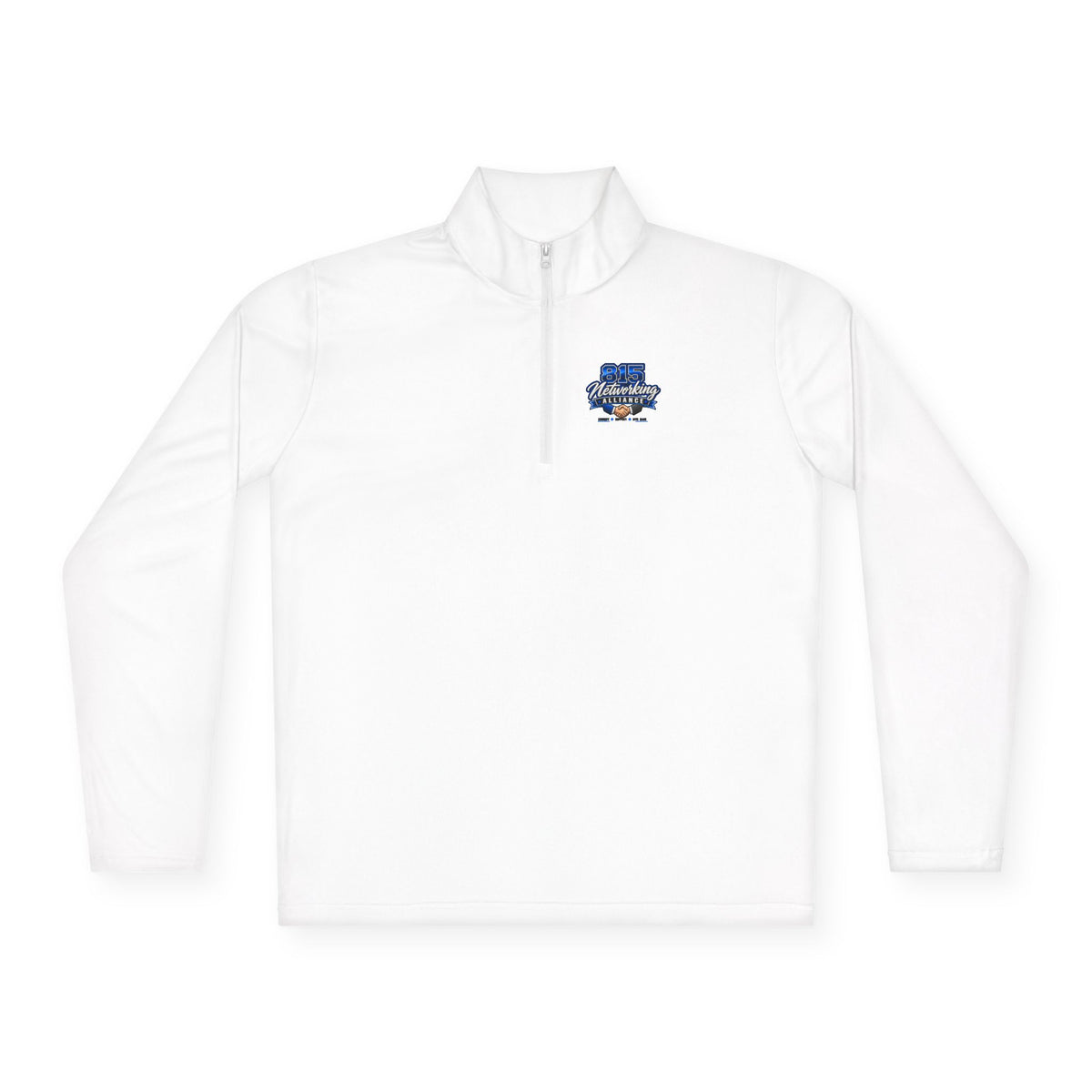 Quarter-Zip Pullover — Small Chest Logo, Nautical Coastal Graphic