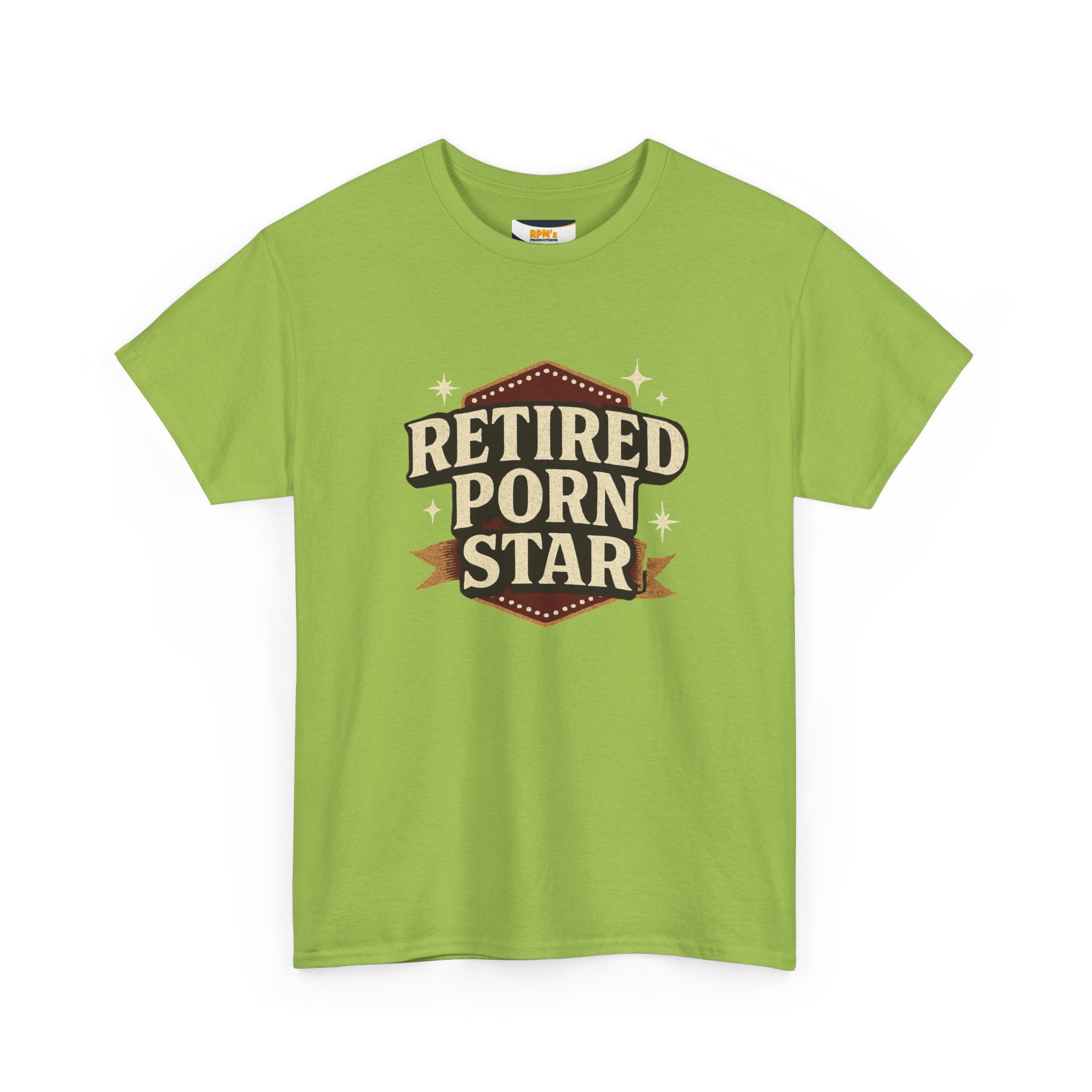 Retired Porn Star Unisex Heavy Cotton Tee, Funny Gift, Party Tee, Humorous Shirt, Adult Humor Apparel, Birthday Present