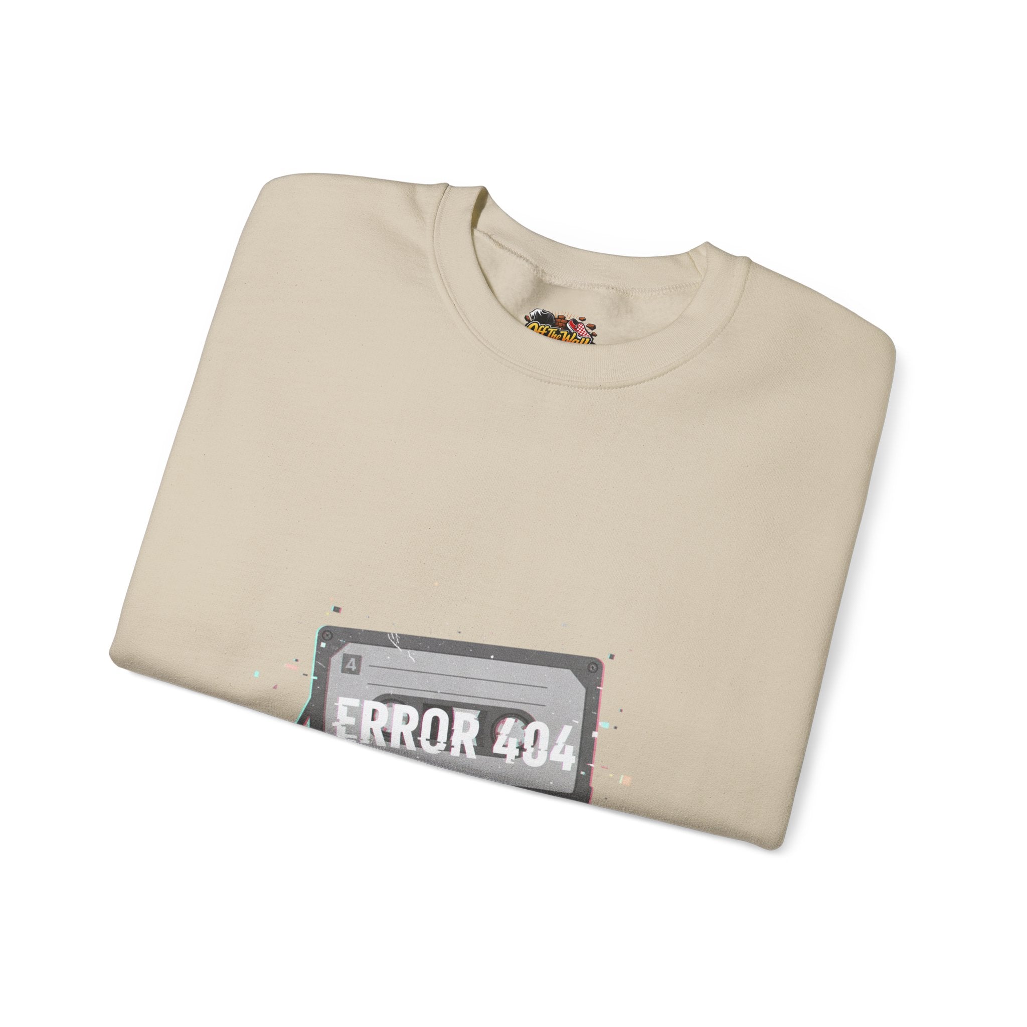 ERROR 404 Glitch Cassette Sweatshirt | analog error, retro tech nostalgic