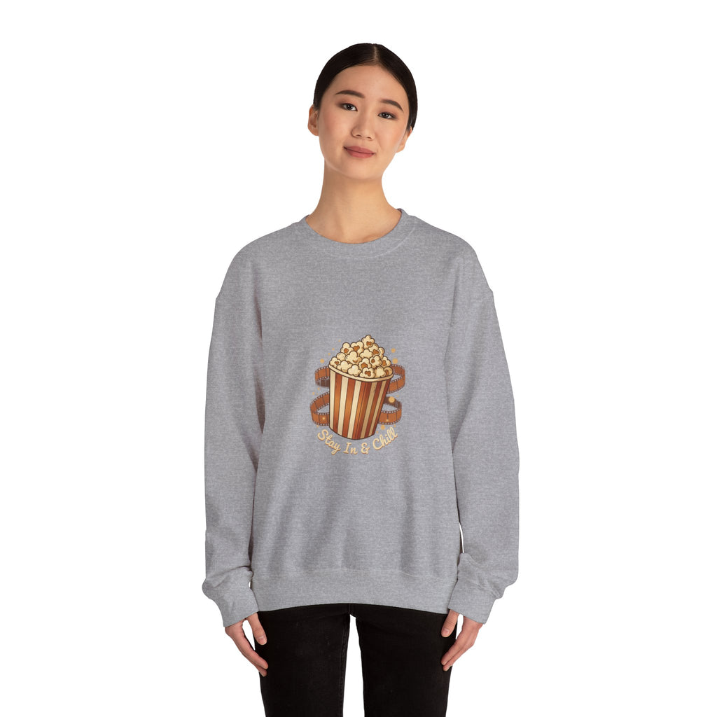 Popcorn & Film Reel Sweatshirt | cozy night art, hygge vibes