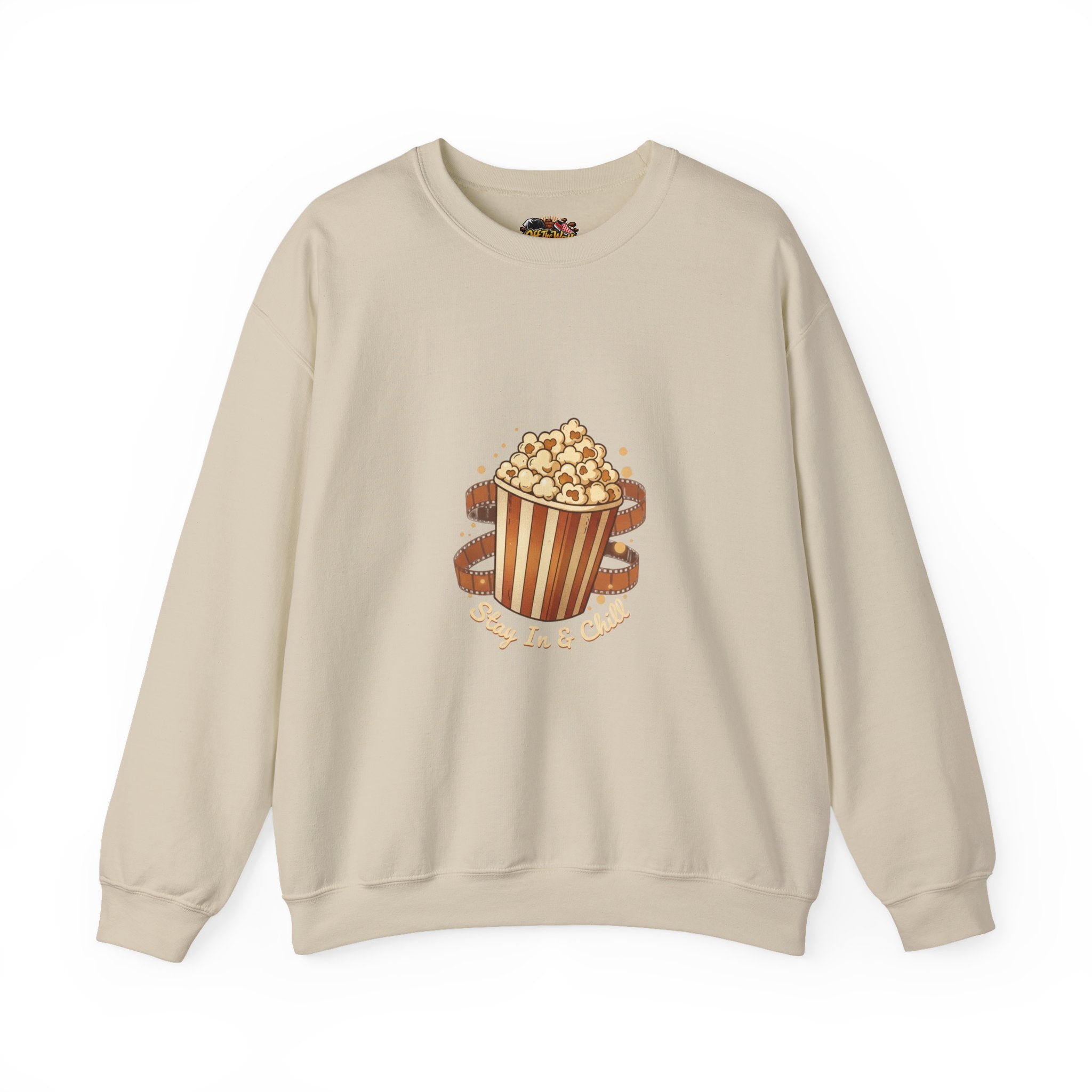 Popcorn & Film Reel Sweatshirt | cozy night art, hygge vibes