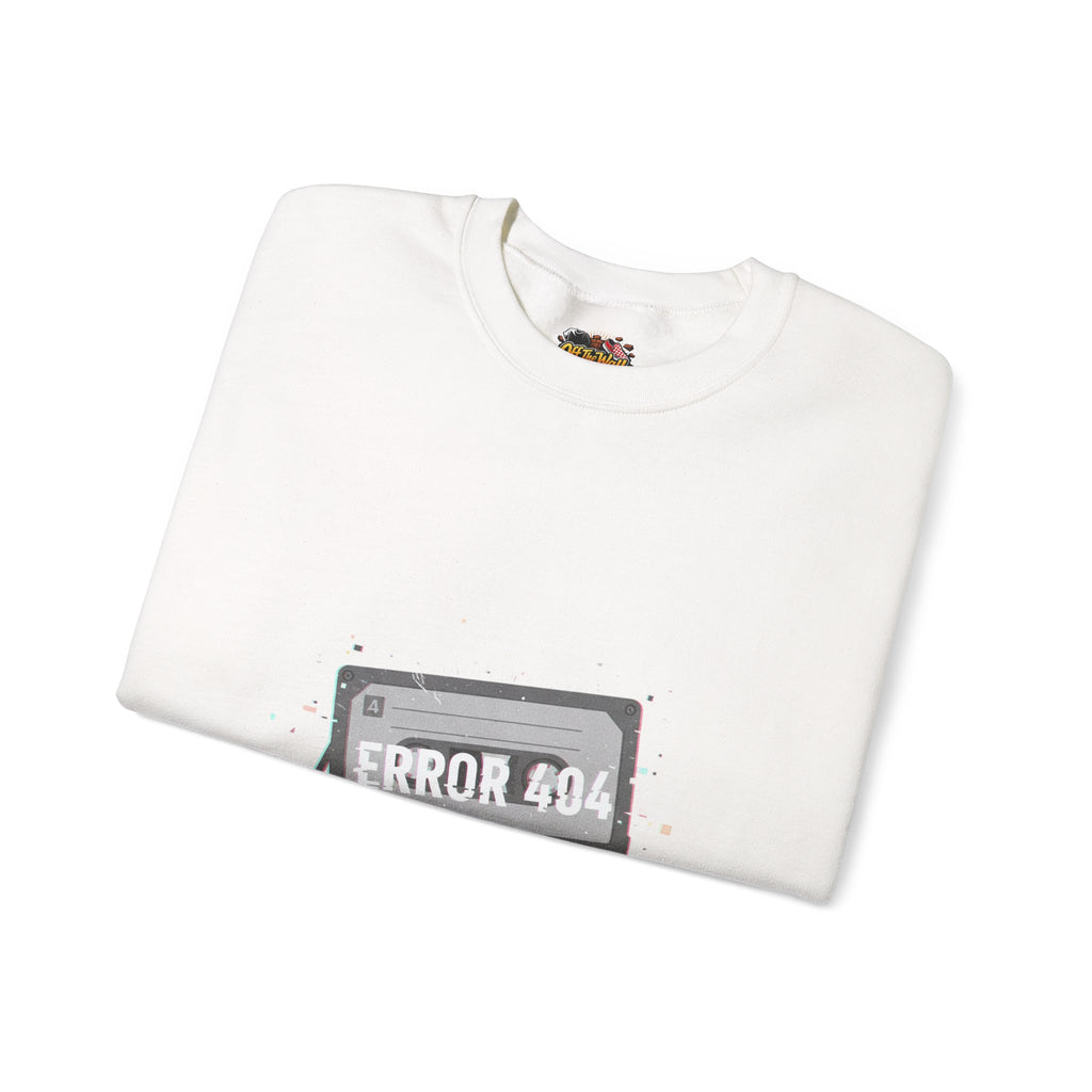 ERROR 404 Glitch Cassette Sweatshirt | analog error, retro tech nostalgic