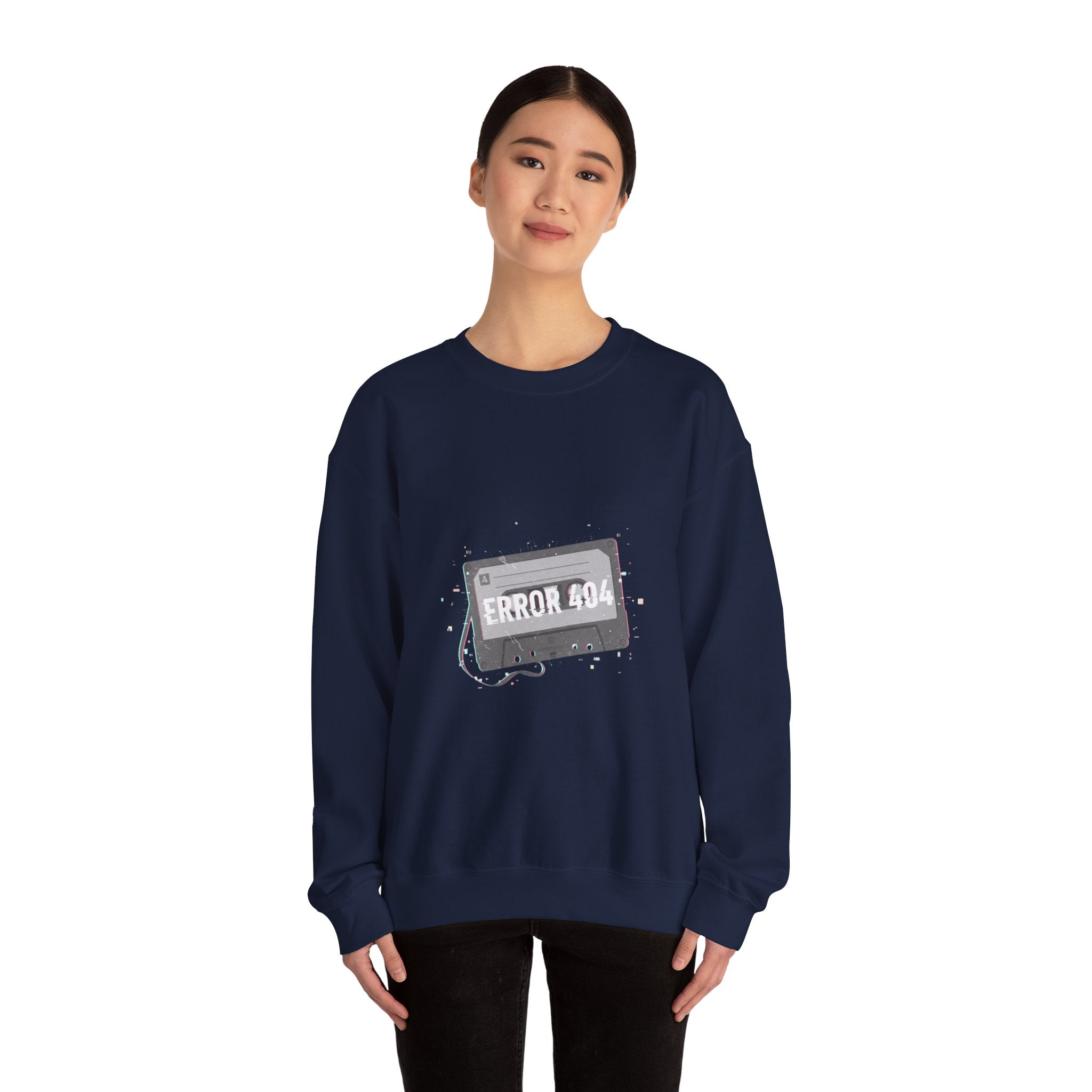 ERROR 404 Glitch Cassette Sweatshirt | analog error, retro tech nostalgic