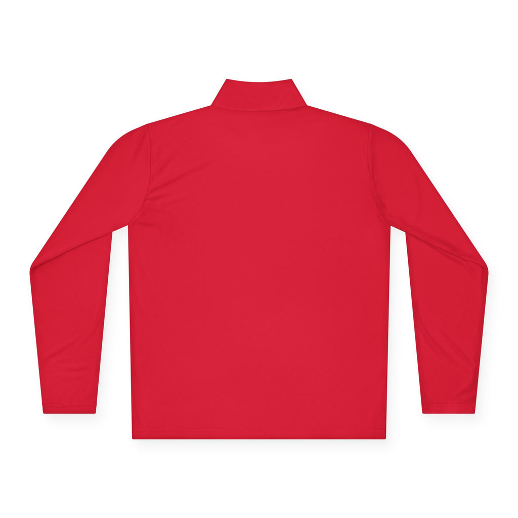 Quarter-Zip Pullover — Small Chest Logo, Nautical Coastal Graphic