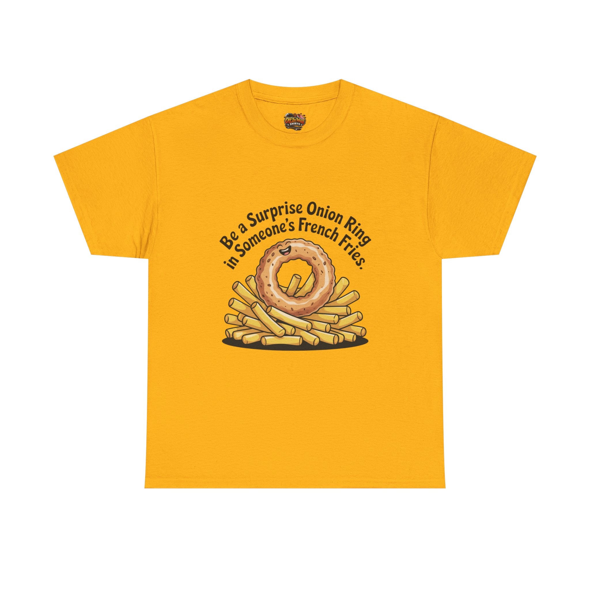 Funny Foodie Tee, Unisex Graphic Tee, Humor Shirt, Gift for Food Lovers, Casual Everyday Wear, Onion Ring Surprise Shirt