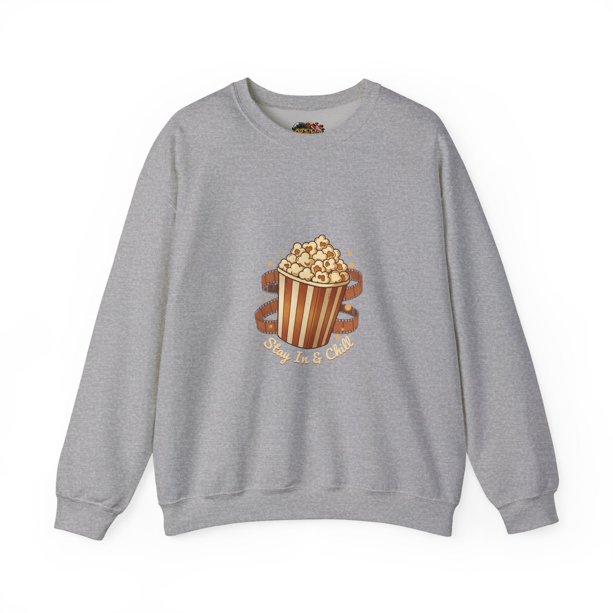 Popcorn & Film Reel Sweatshirt | cozy night art, hygge vibes
