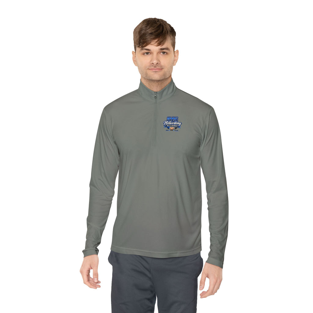Quarter-Zip Pullover — Small Chest Logo, Nautical Coastal Graphic