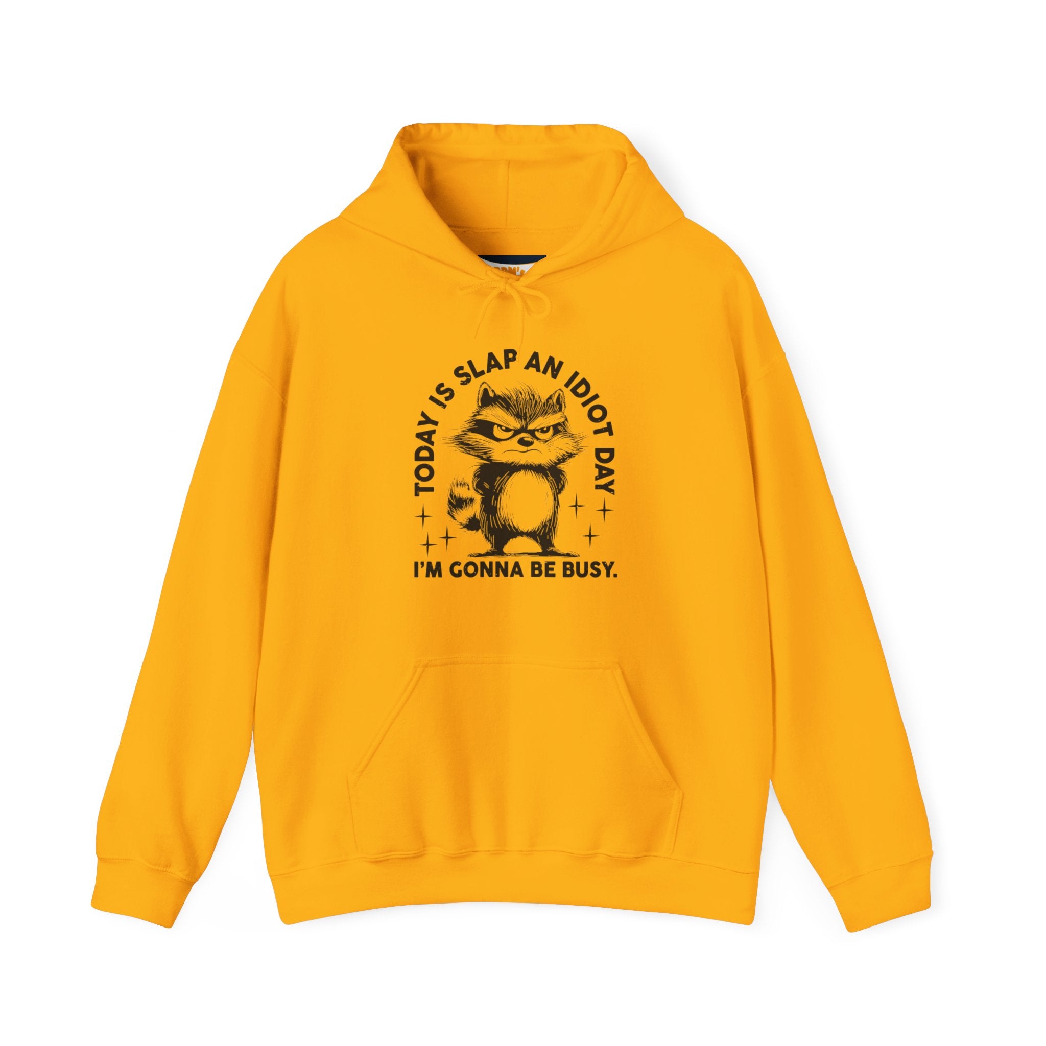 Funny Cat Quote Hoodie - Today is Slap an Idiot Day, Gift for Cat Lovers, Humor Sweatshirt, Cozy Unisex Top, Unique Birthday Present
