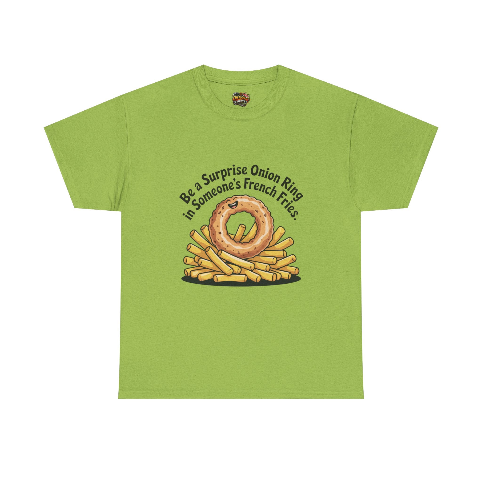 Funny Foodie Tee, Unisex Graphic Tee, Humor Shirt, Gift for Food Lovers, Casual Everyday Wear, Onion Ring Surprise Shirt