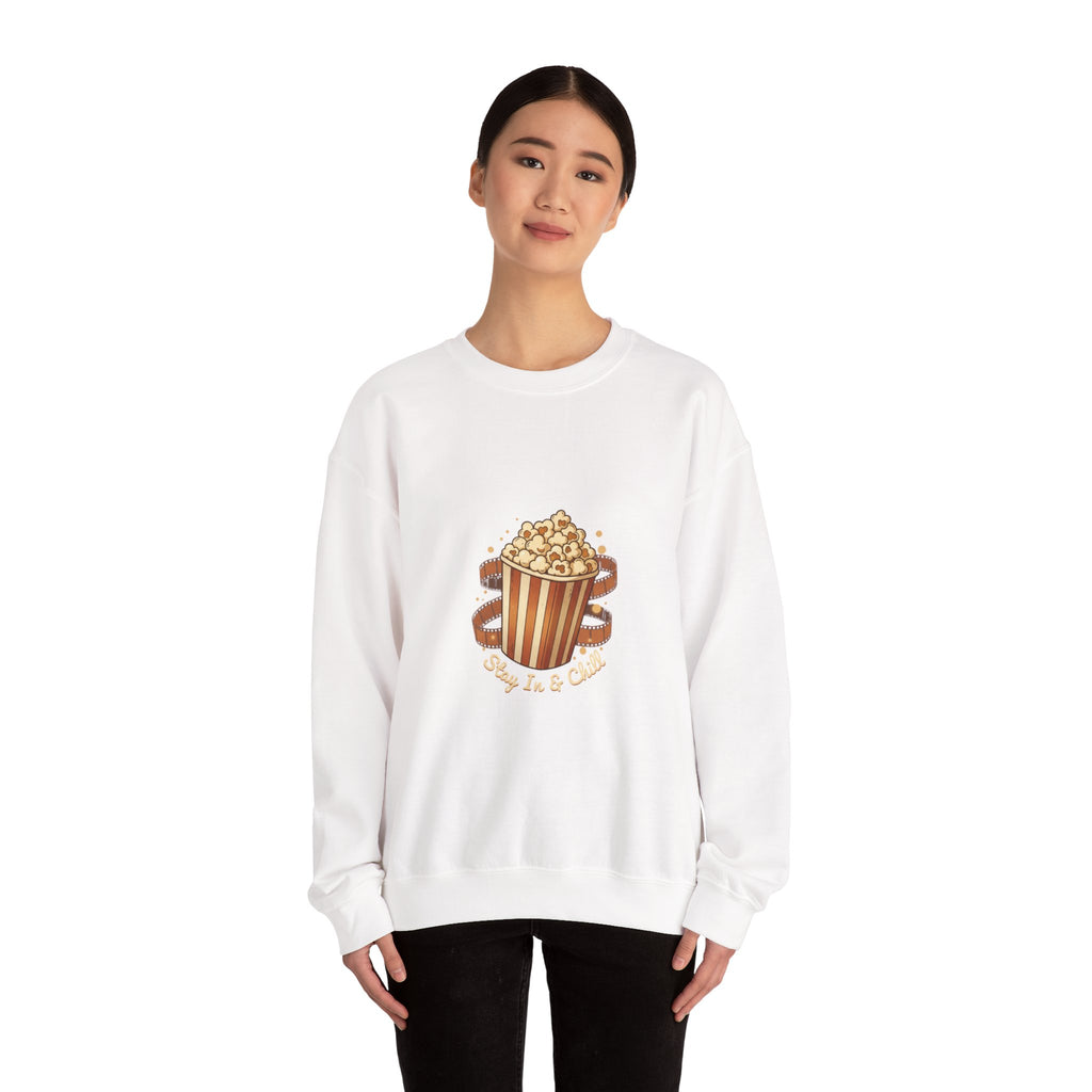Popcorn & Film Reel Sweatshirt | cozy night art, hygge vibes