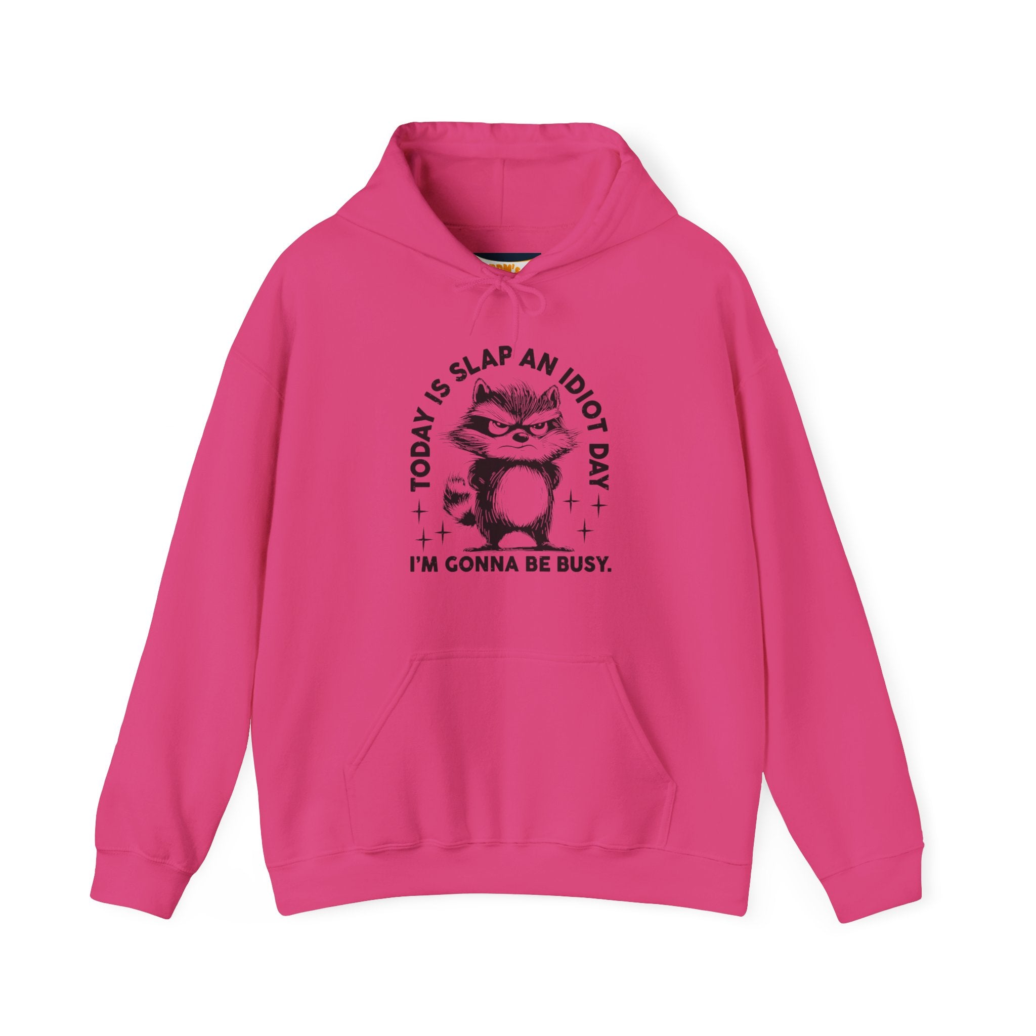 Funny Cat Quote Hoodie - Today is Slap an Idiot Day, Gift for Cat Lovers, Humor Sweatshirt, Cozy Unisex Top, Unique Birthday Present