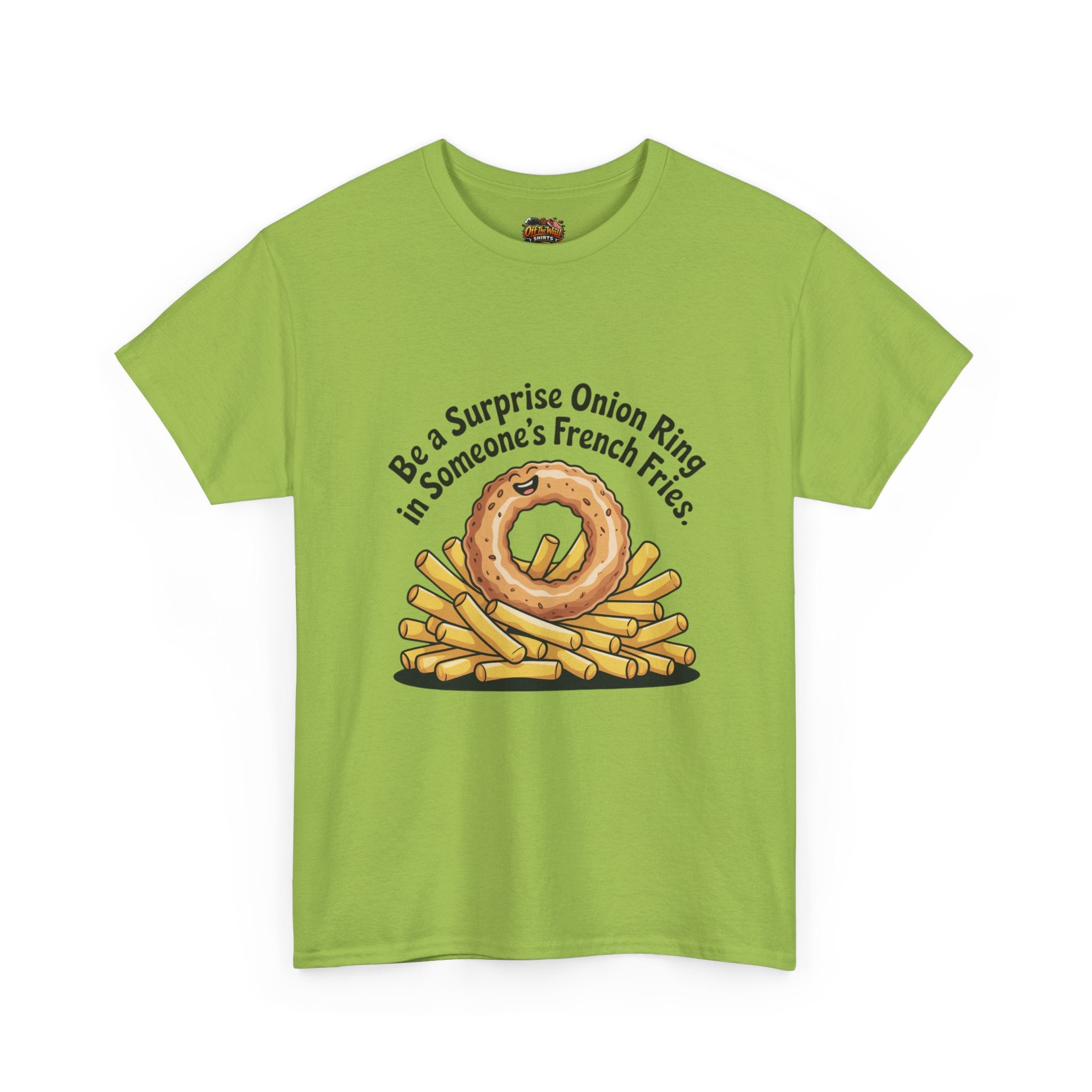 Funny Foodie Tee, Unisex Graphic Tee, Humor Shirt, Gift for Food Lovers, Casual Everyday Wear, Onion Ring Surprise Shirt