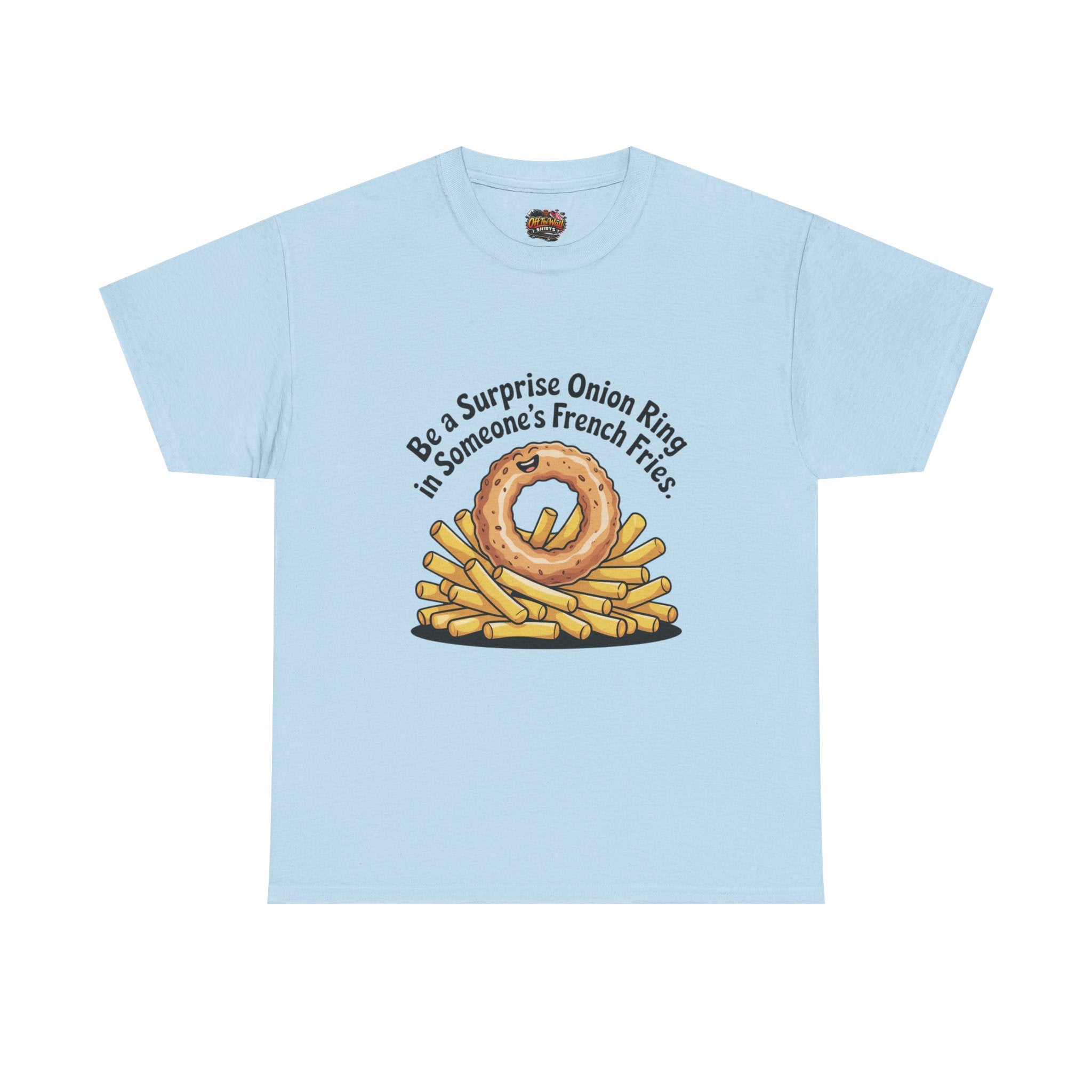 Funny Foodie Tee, Unisex Graphic Tee, Humor Shirt, Gift for Food Lovers, Casual Everyday Wear, Onion Ring Surprise Shirt