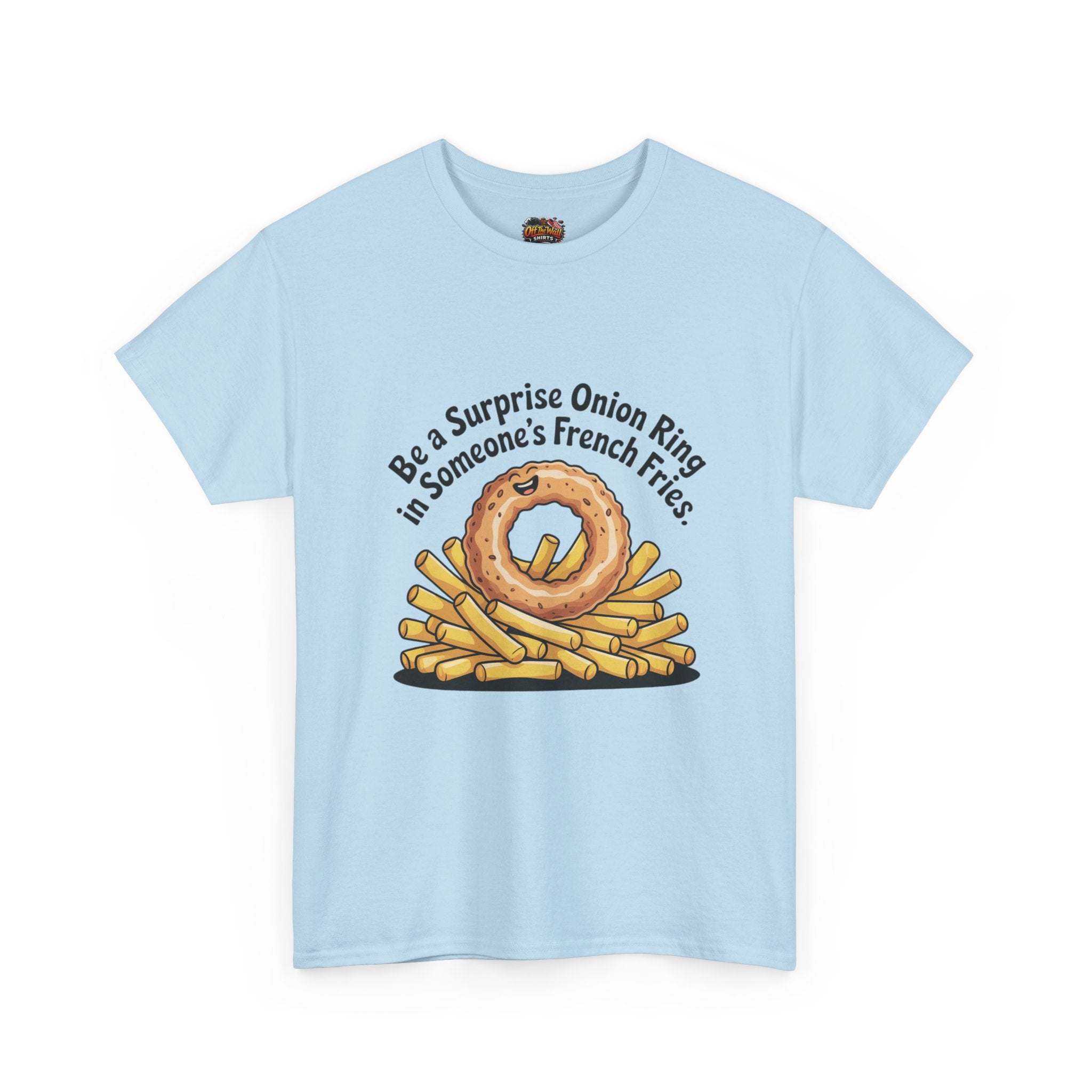 Funny Foodie Tee, Unisex Graphic Tee, Humor Shirt, Gift for Food Lovers, Casual Everyday Wear, Onion Ring Surprise Shirt