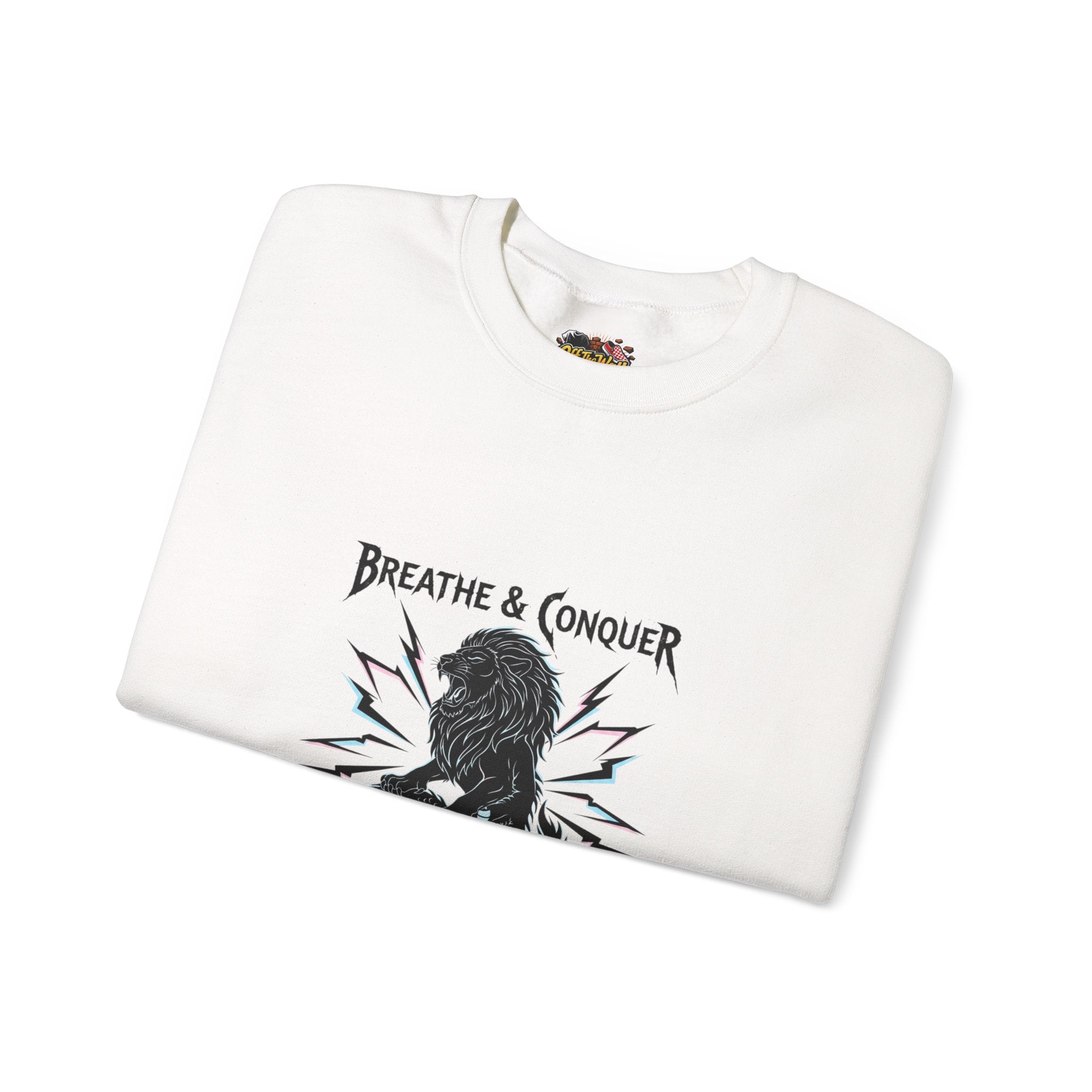 Breathe & Conquer Sweatshirt | metal font shirt, gothic wellness quote