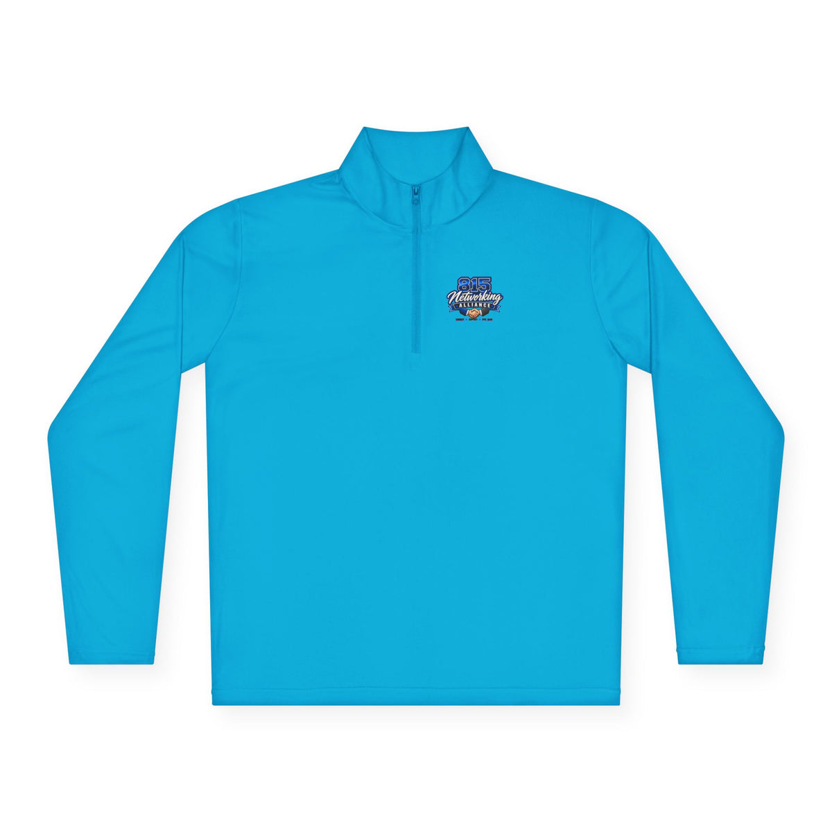 Quarter-Zip Pullover — Small Chest Logo, Nautical Coastal Graphic