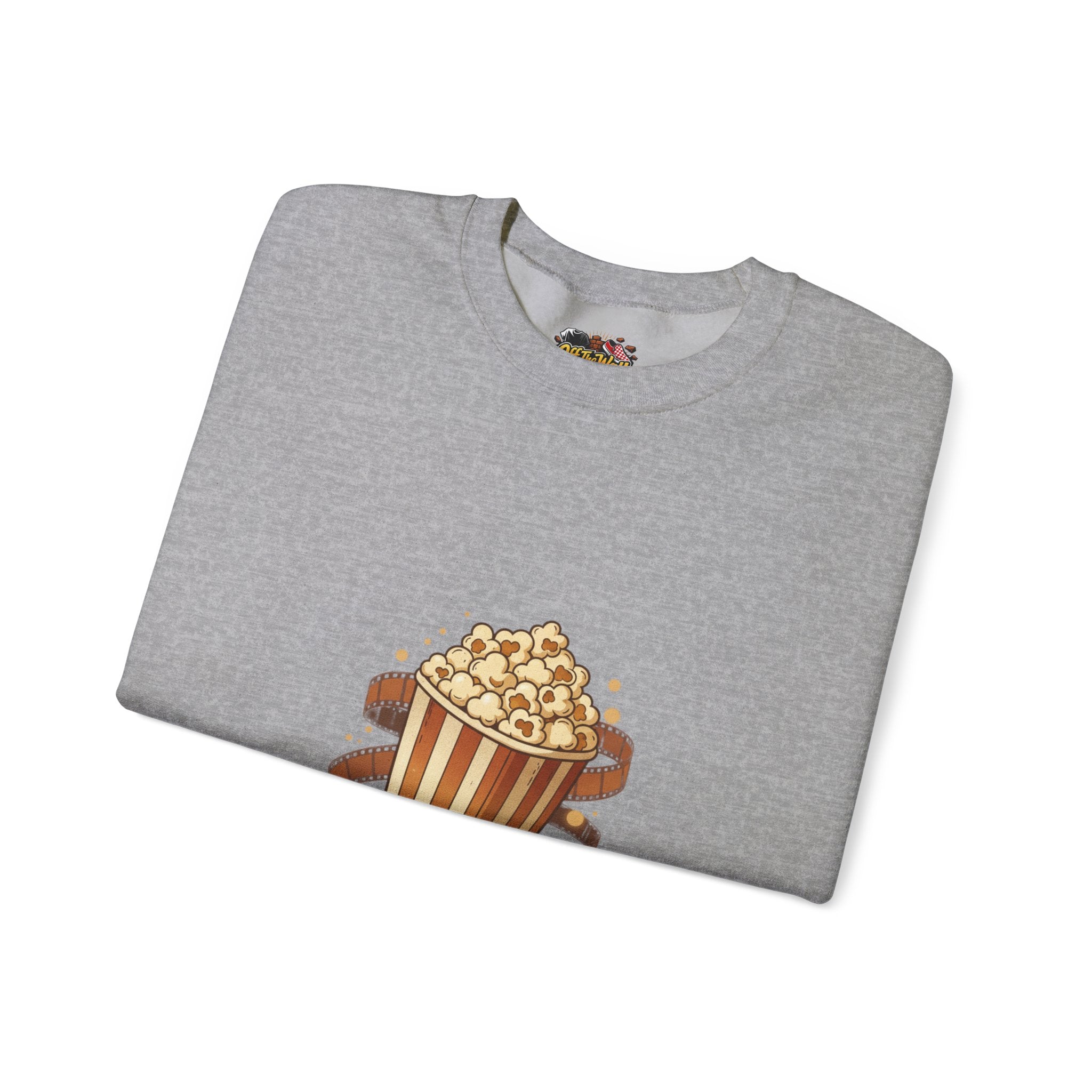 Popcorn & Film Reel Sweatshirt | cozy night art, hygge vibes