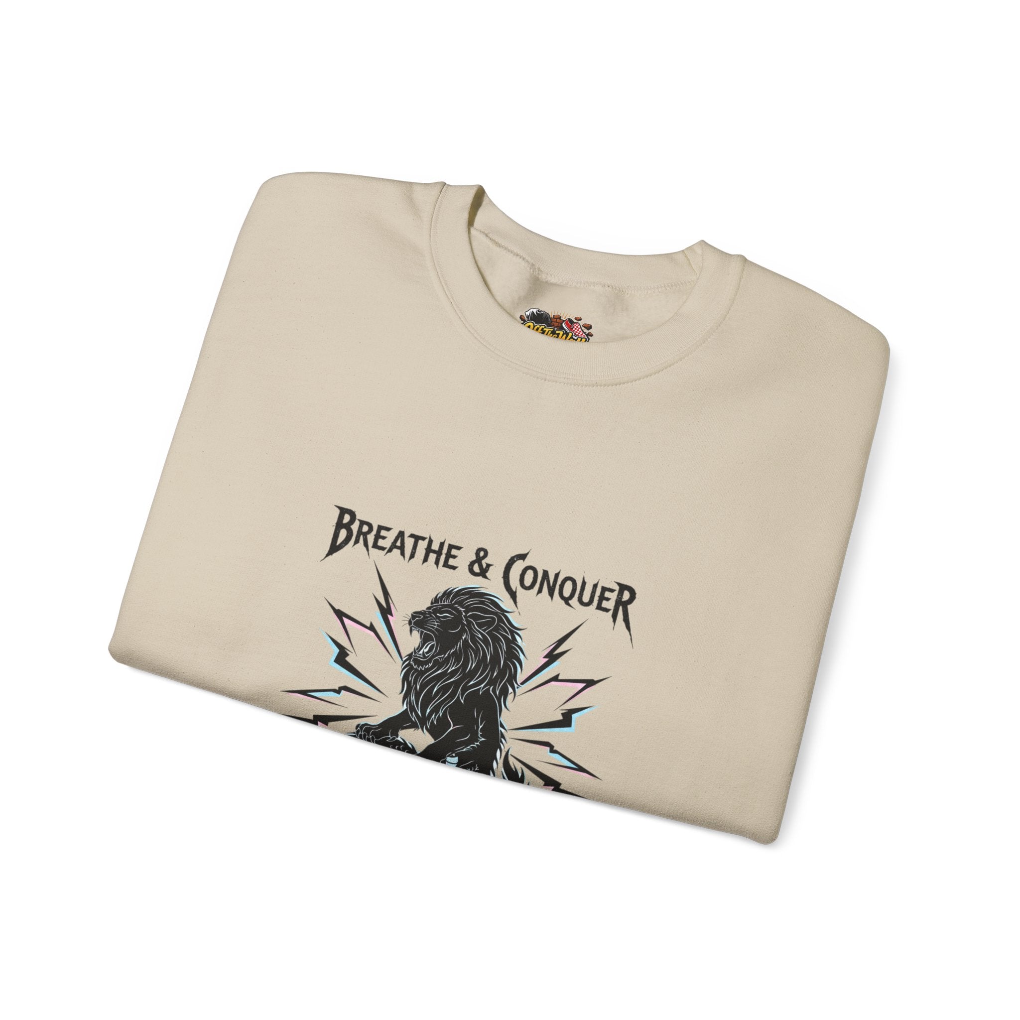 Breathe & Conquer Sweatshirt | metal font shirt, gothic wellness quote