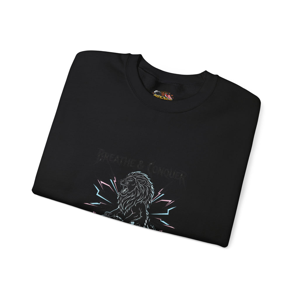 Breathe & Conquer Sweatshirt | metal font shirt, gothic wellness quote