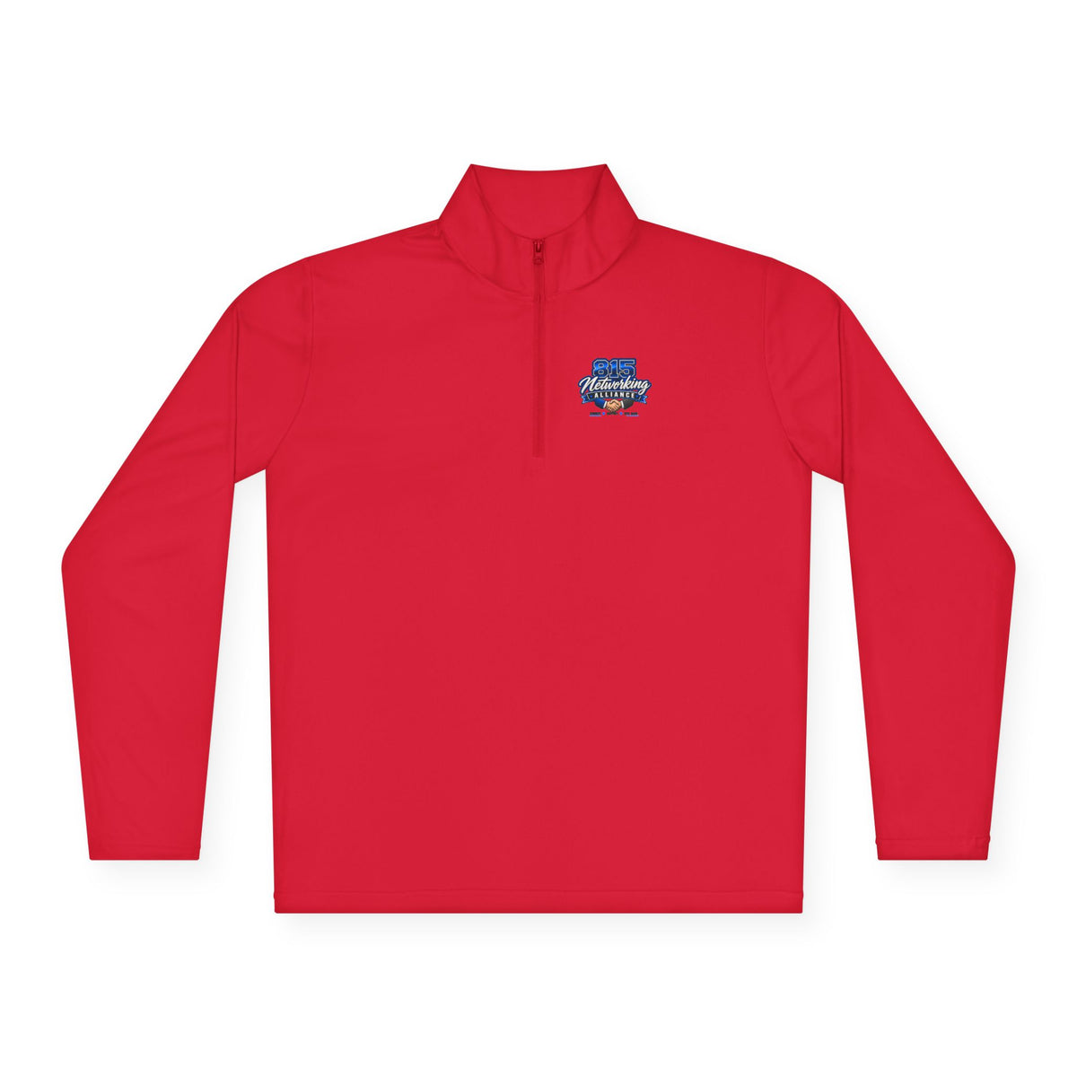 Quarter-Zip Pullover — Small Chest Logo, Nautical Coastal Graphic