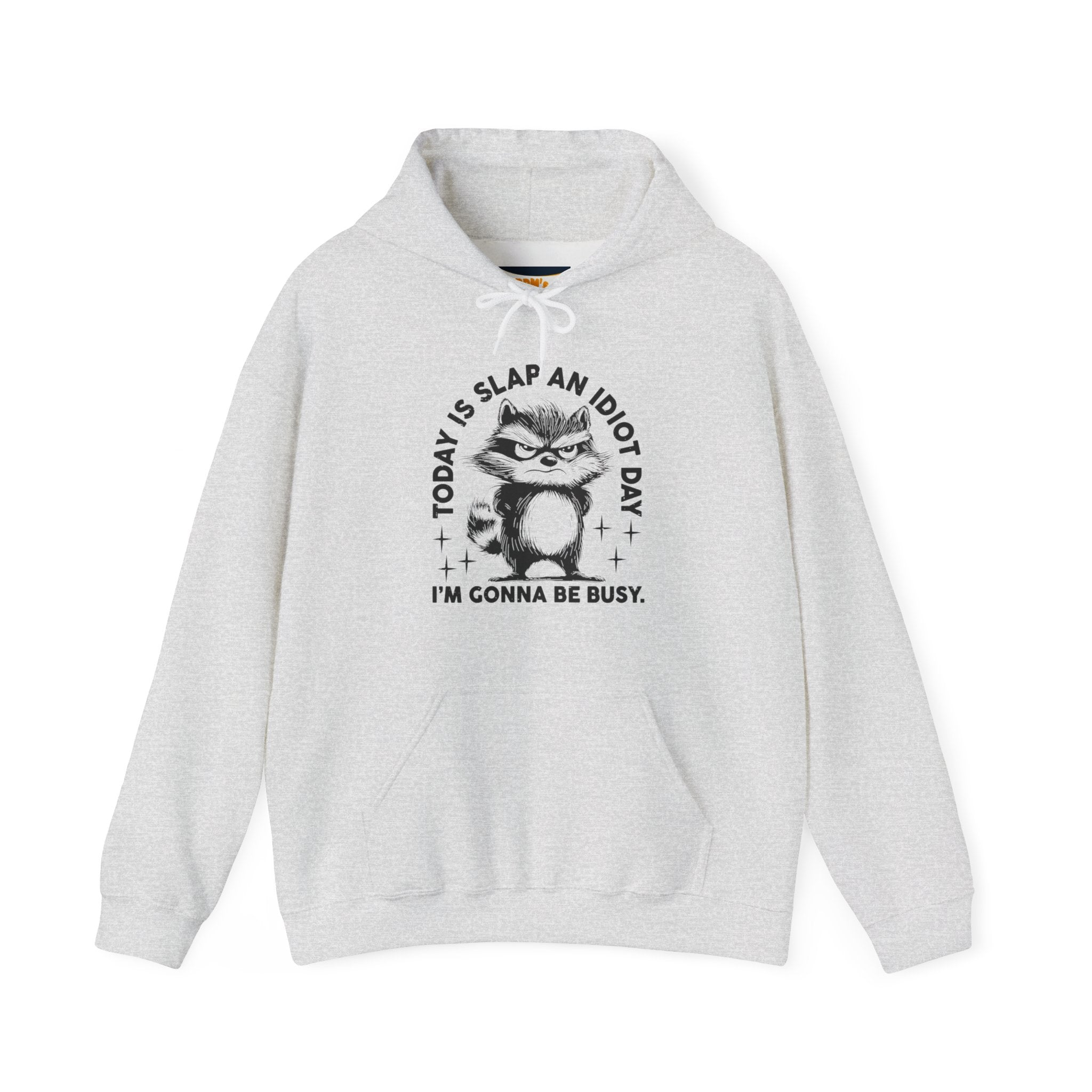 Funny Cat Quote Hoodie - Today is Slap an Idiot Day, Gift for Cat Lovers, Humor Sweatshirt, Cozy Unisex Top, Unique Birthday Present