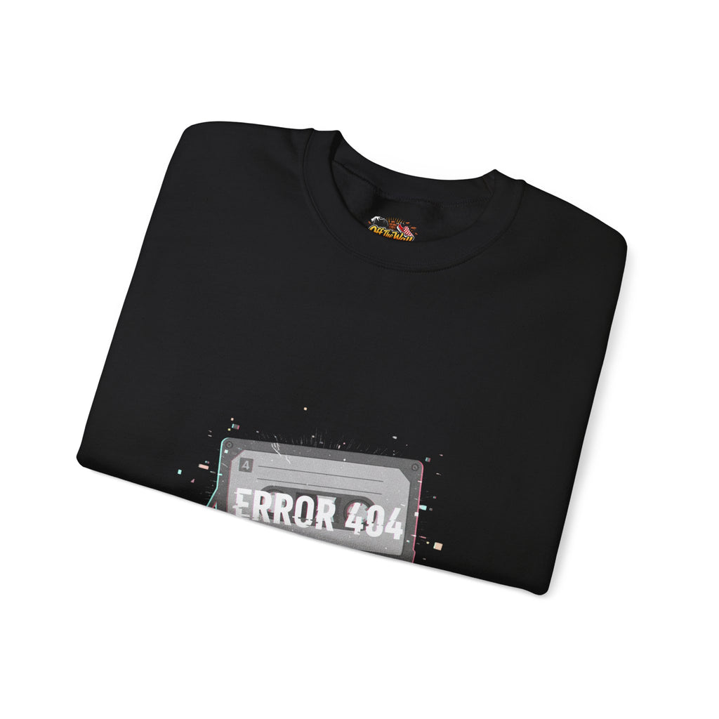 ERROR 404 Glitch Cassette Sweatshirt | analog error, retro tech nostalgic