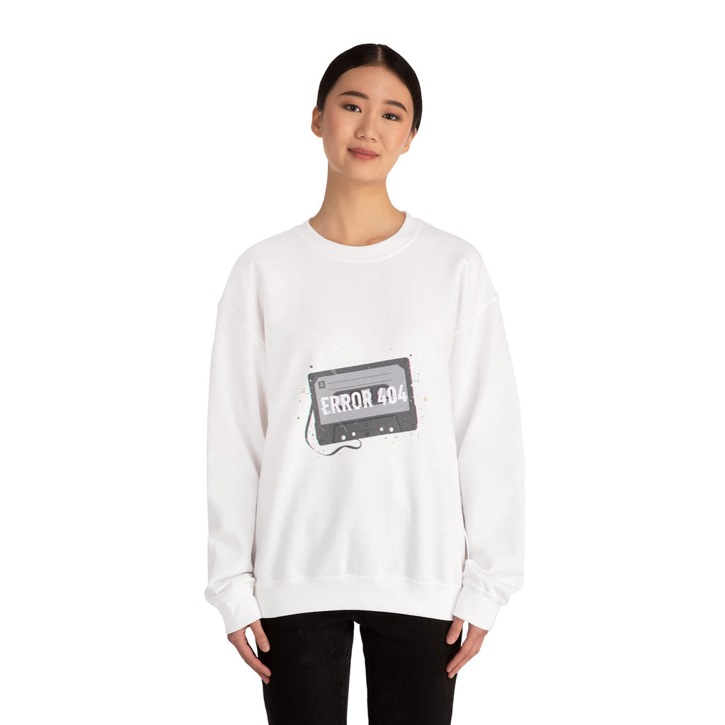 ERROR 404 Glitch Cassette Sweatshirt | analog error, retro tech nostalgic