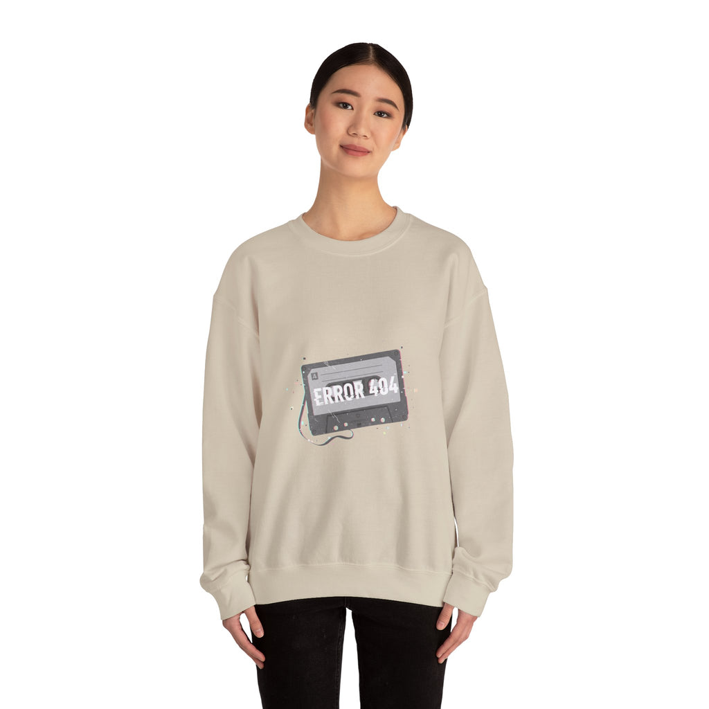 ERROR 404 Glitch Cassette Sweatshirt | analog error, retro tech nostalgic