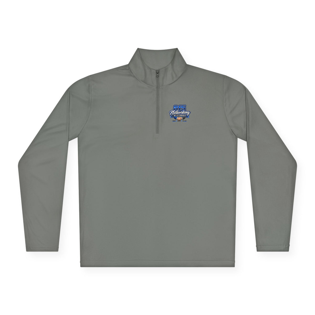 Quarter-Zip Pullover — Small Chest Logo, Nautical Coastal Graphic
