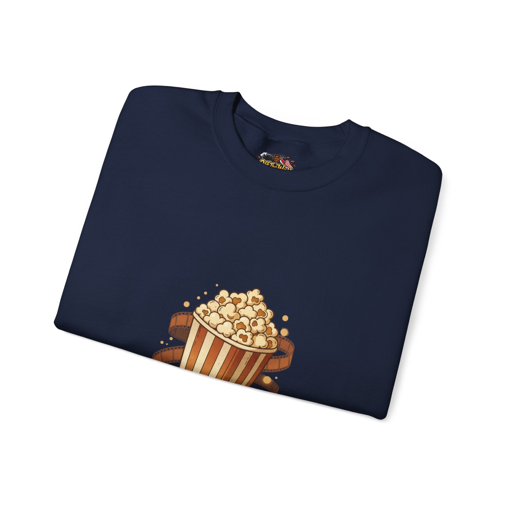 Popcorn & Film Reel Sweatshirt | cozy night art, hygge vibes