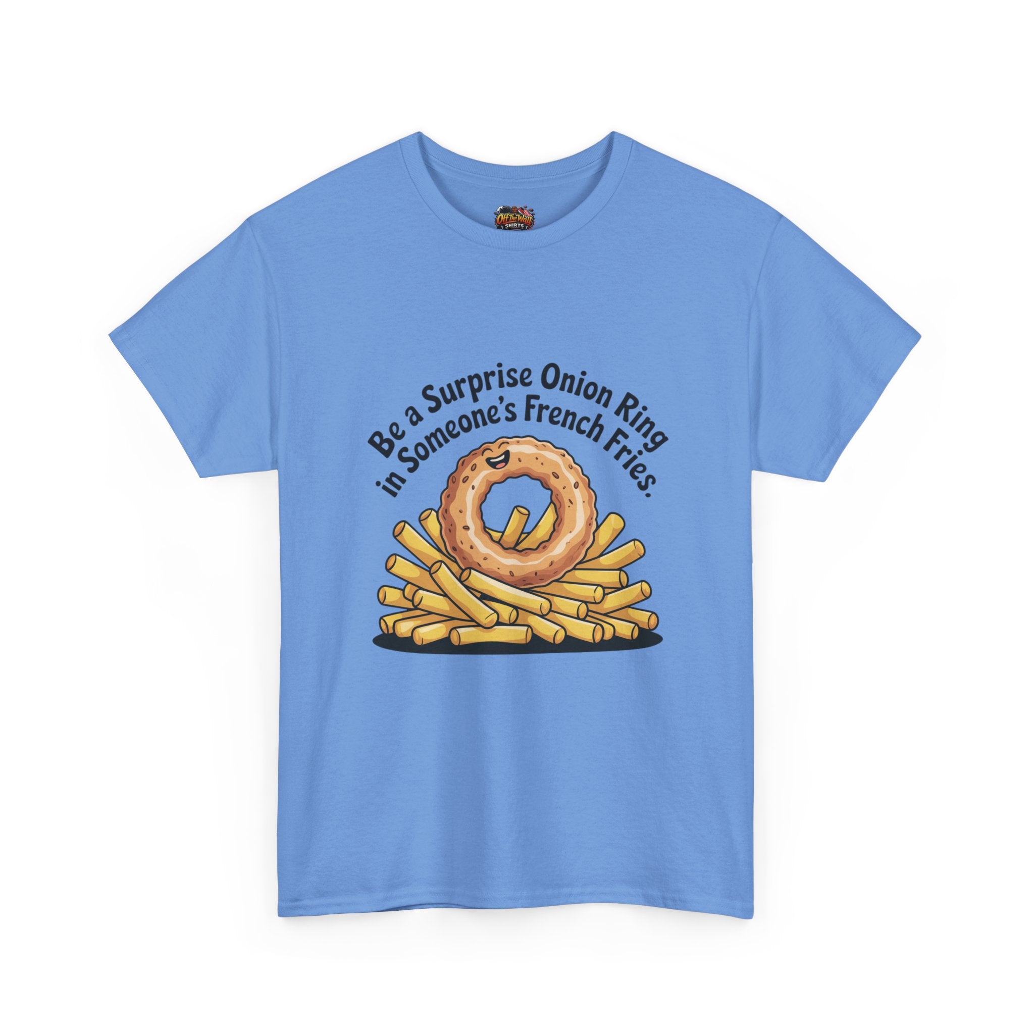 Funny Foodie Tee, Unisex Graphic Tee, Humor Shirt, Gift for Food Lovers, Casual Everyday Wear, Onion Ring Surprise Shirt