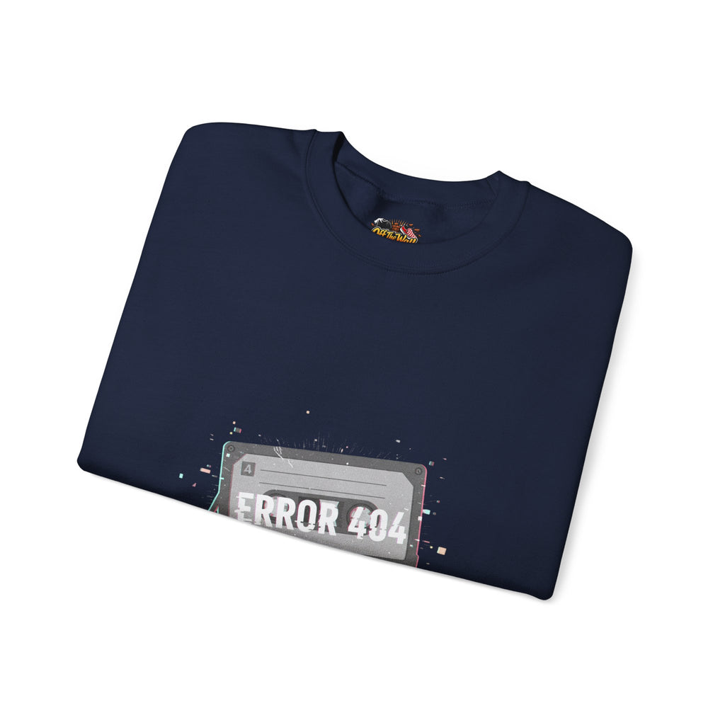 ERROR 404 Glitch Cassette Sweatshirt | analog error, retro tech nostalgic