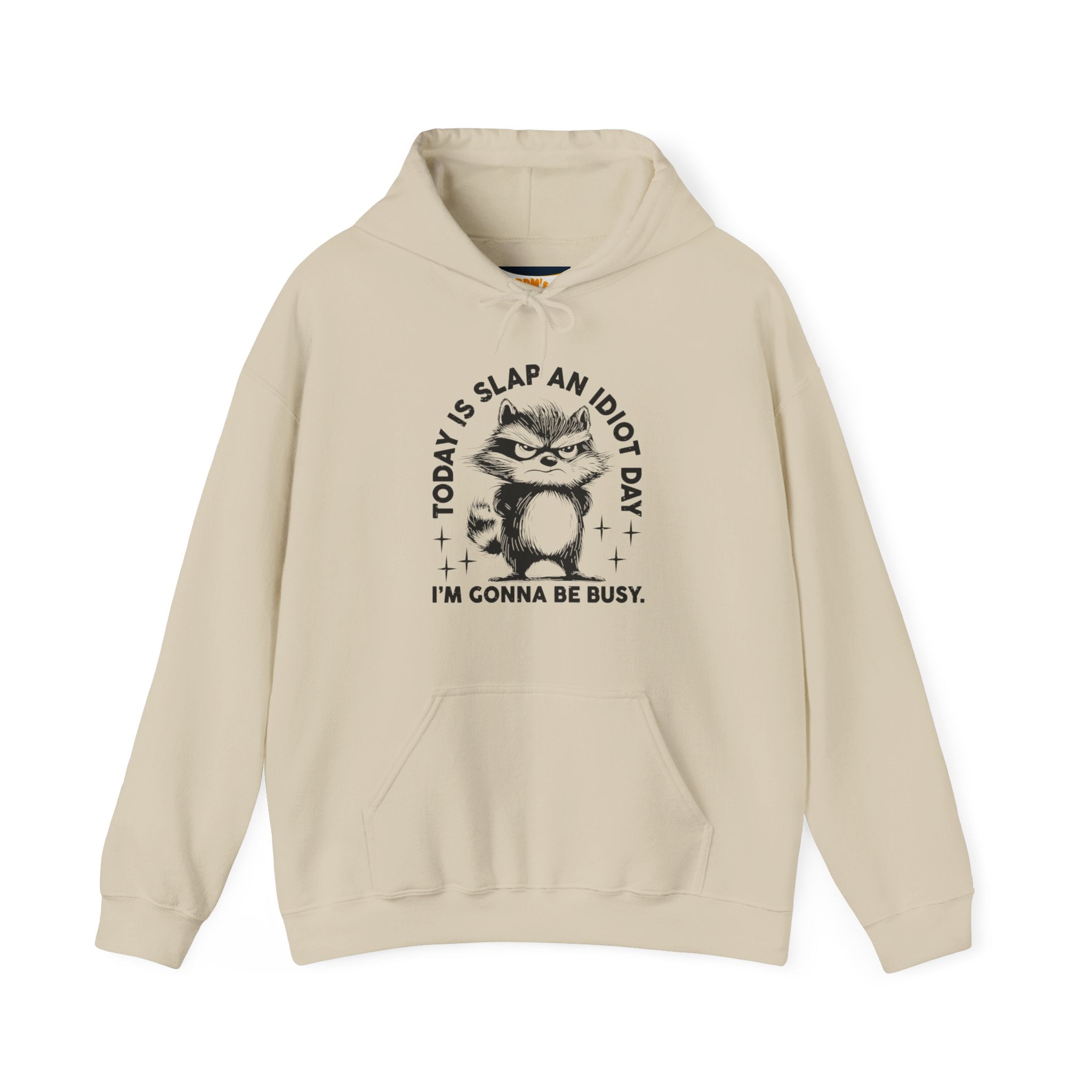 Funny Cat Quote Hoodie - Today is Slap an Idiot Day, Gift for Cat Lovers, Humor Sweatshirt, Cozy Unisex Top, Unique Birthday Present