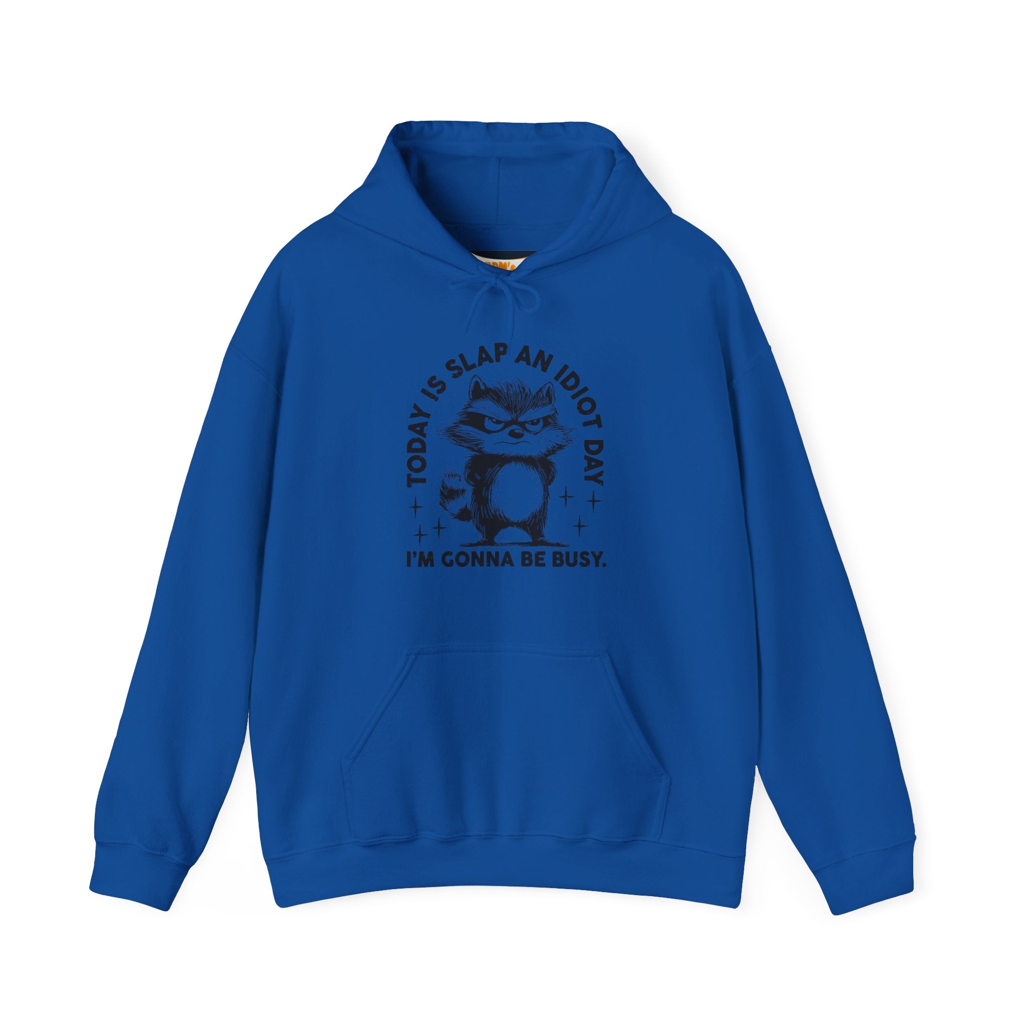 Funny Cat Quote Hoodie - Today is Slap an Idiot Day, Gift for Cat Lovers, Humor Sweatshirt, Cozy Unisex Top, Unique Birthday Present