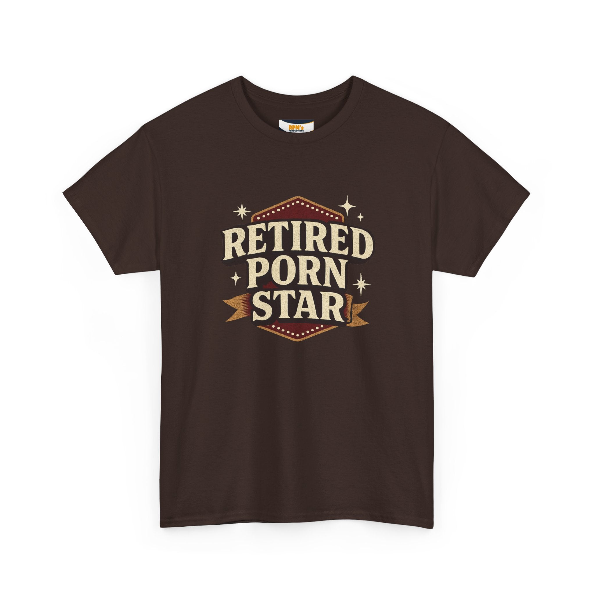 Retired Porn Star Unisex Heavy Cotton Tee, Funny Gift, Party Tee, Humorous Shirt, Adult Humor Apparel, Birthday Present